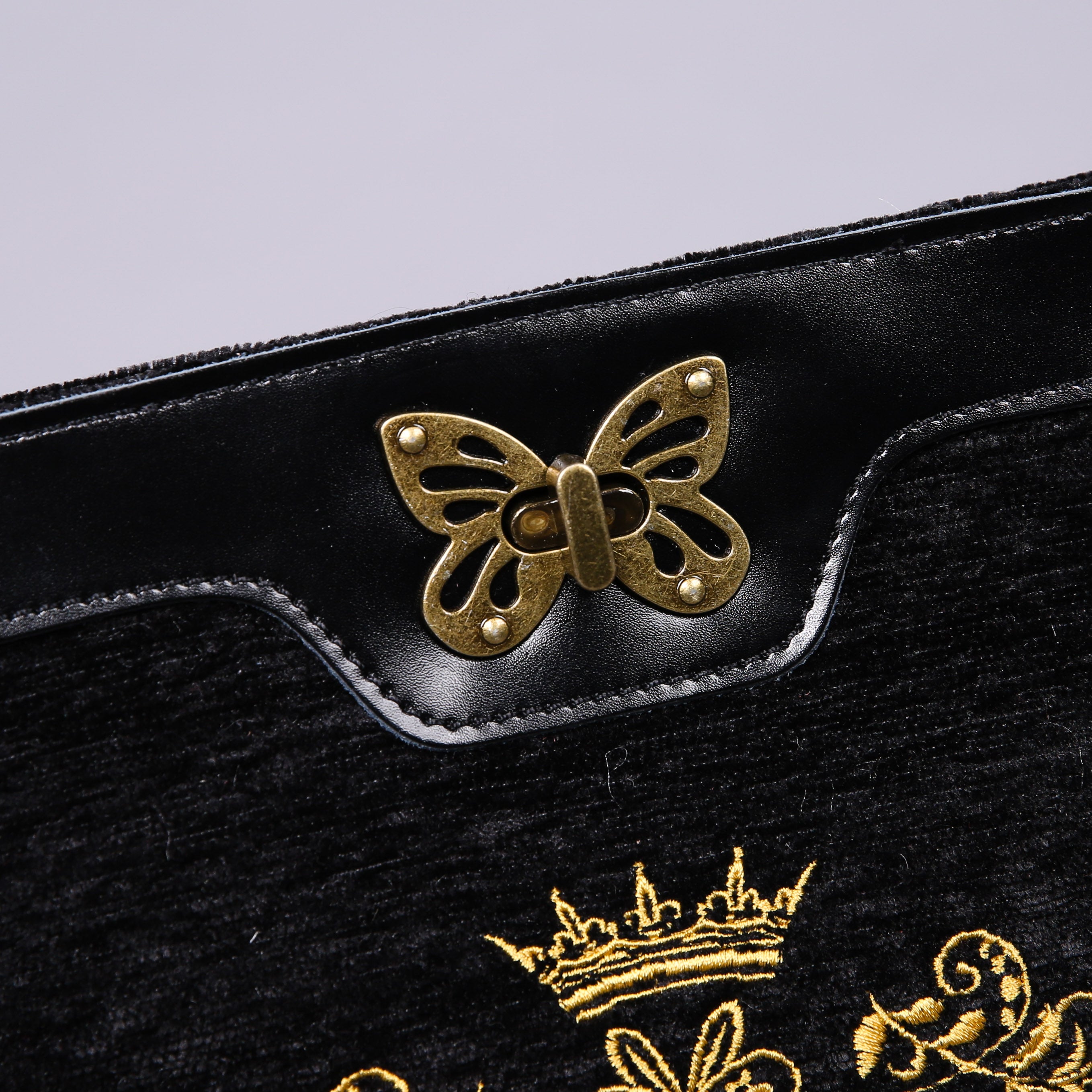 Luxury Monogrammed Black Butterfly Crossbody Bag ( Single Name ) details
