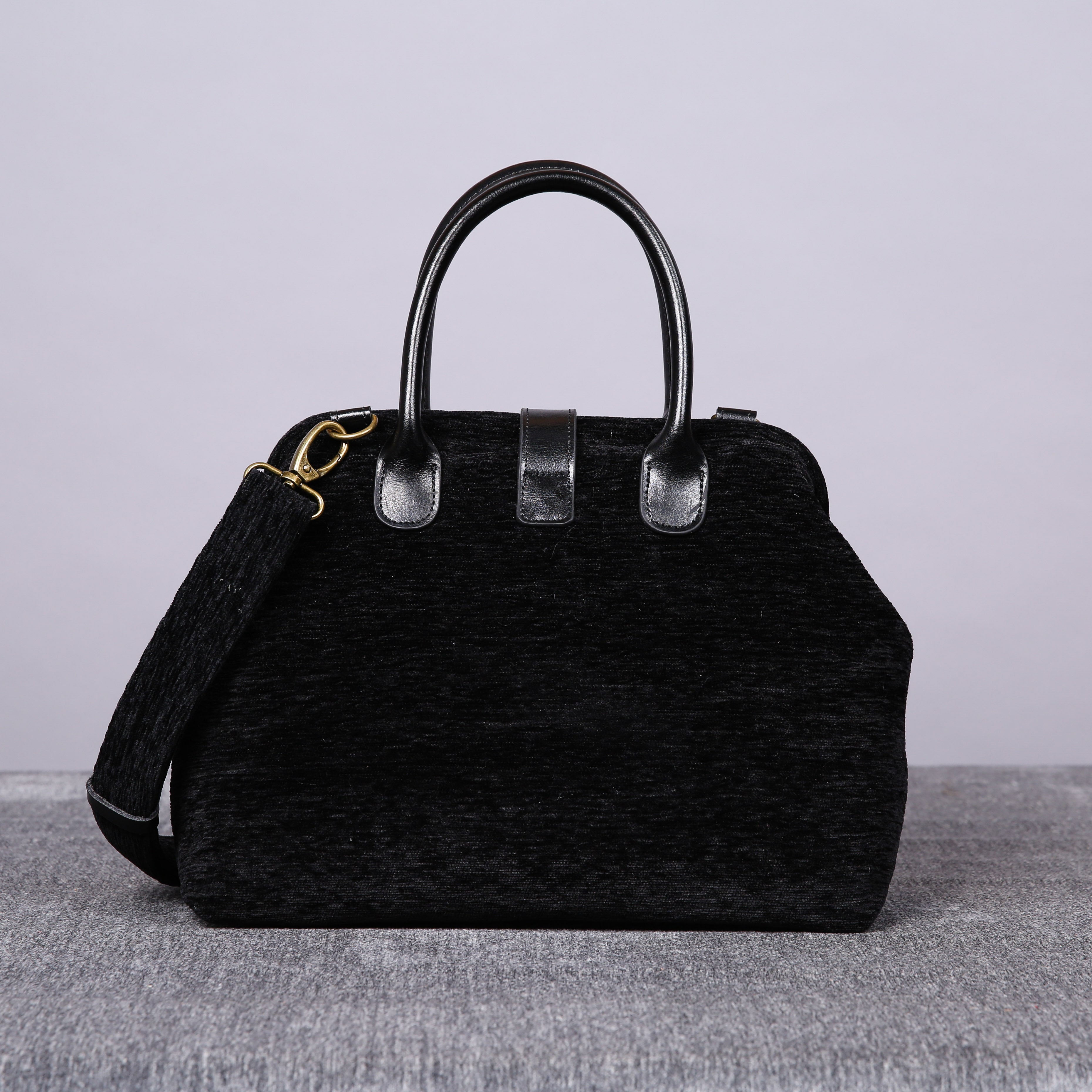 Luxury Monogrammed Black Handbag Purse (Double Names) of America back