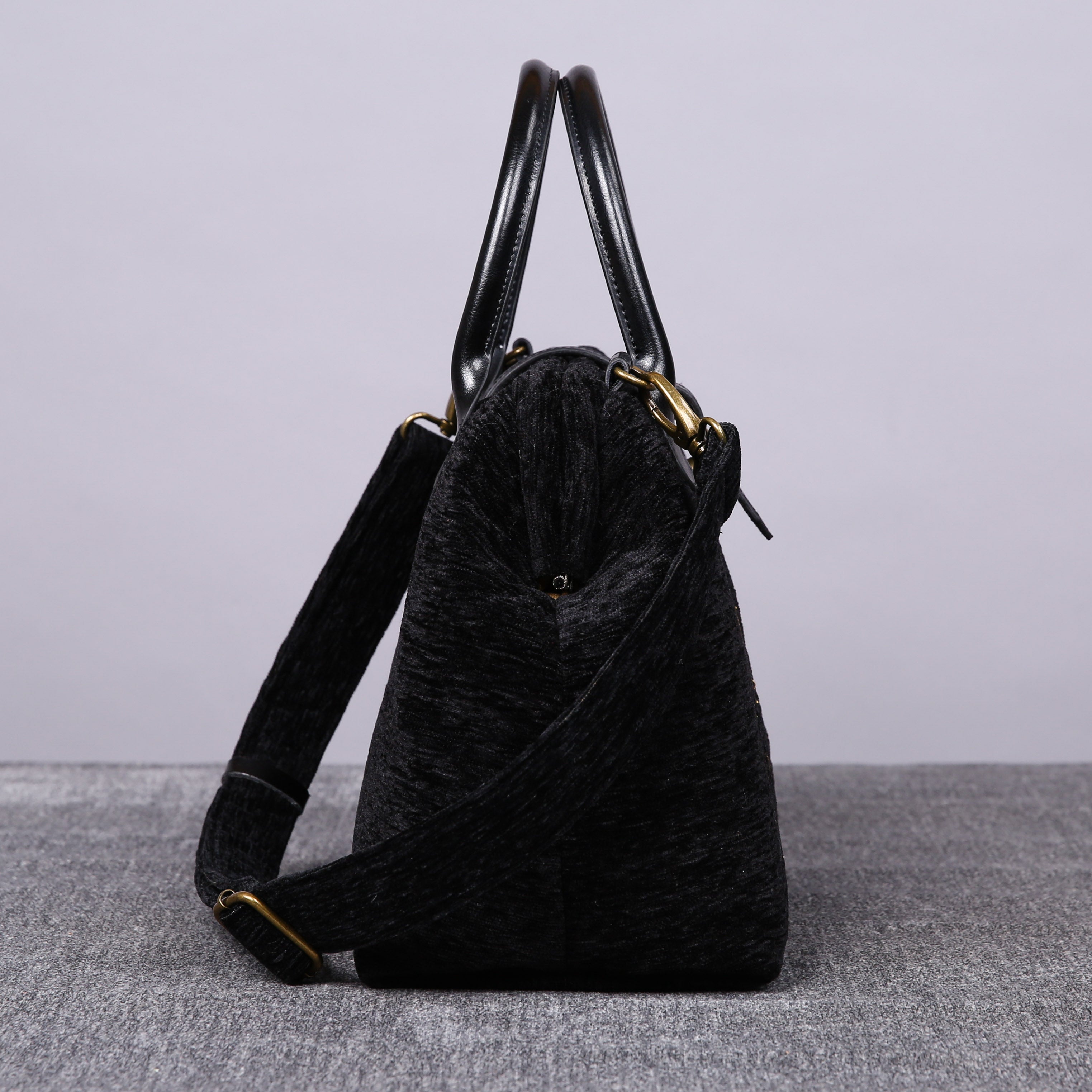 Luxury Monogrammed Black Handbag Purse (Double Names) of America side