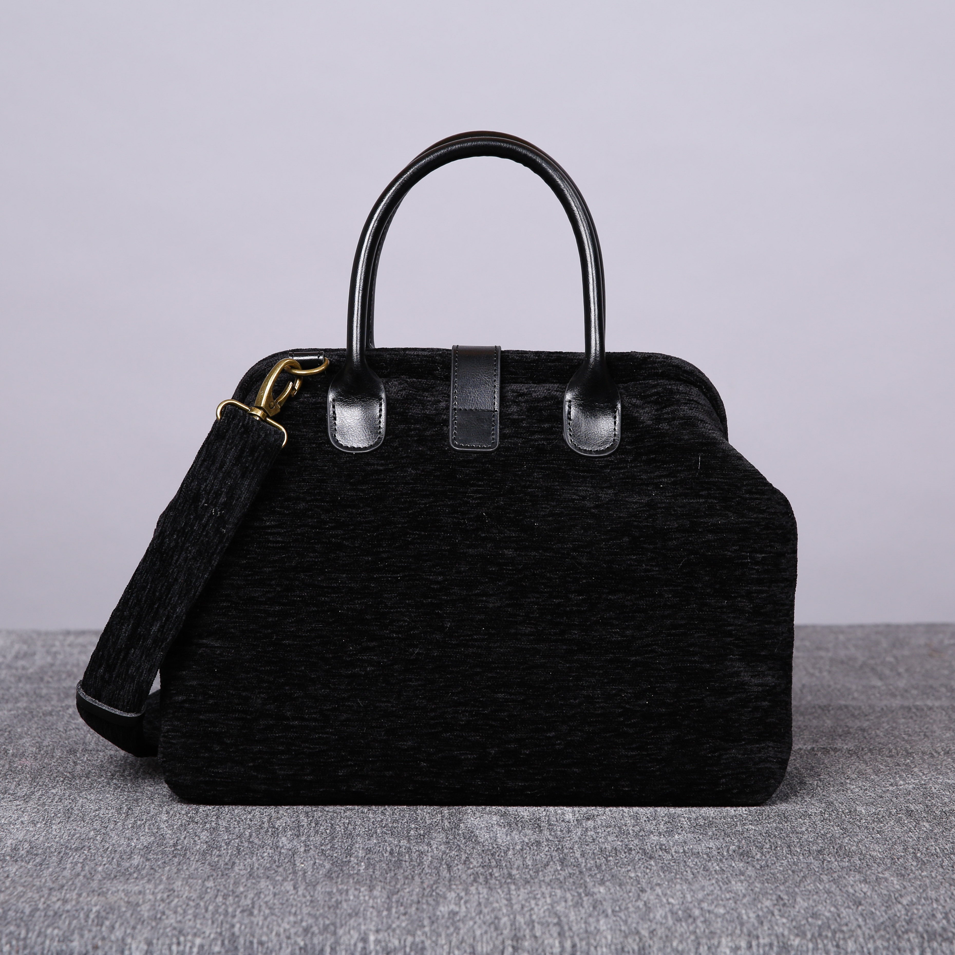 Luxury Monogrammed Black Handbag Purse ( Single Name ) back