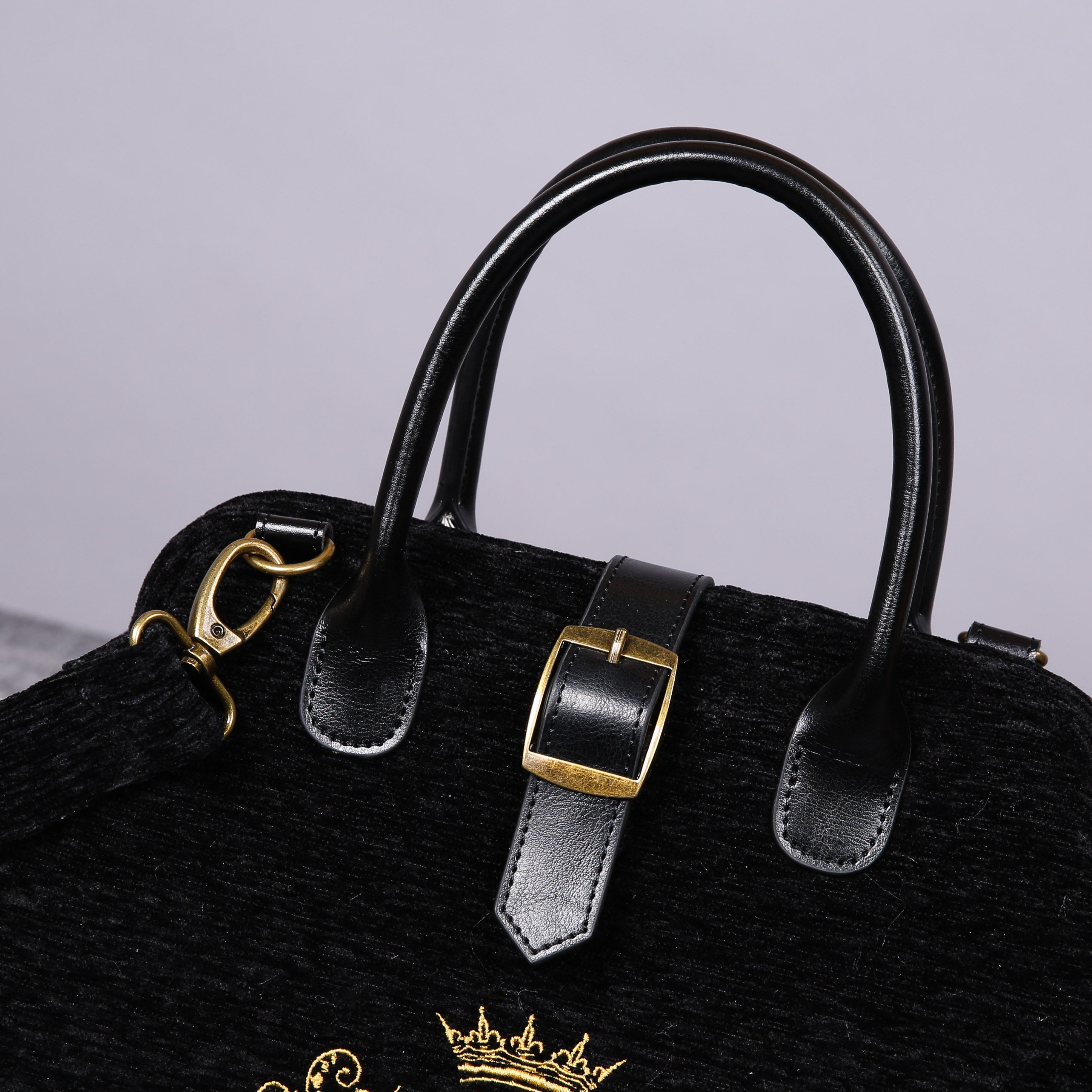 Luxury Monogrammed Black Handbag Purse ( Single Name ) buckle