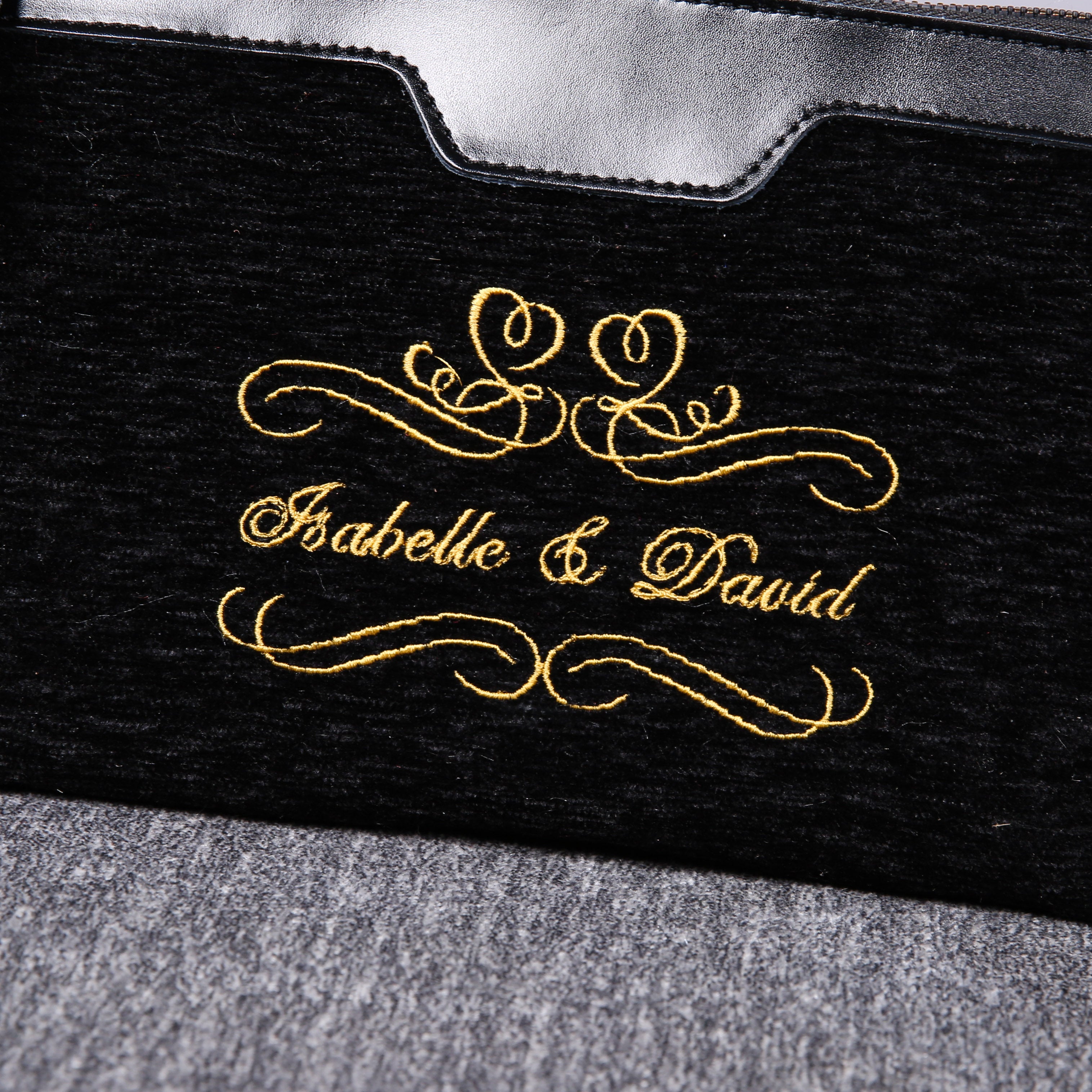 Luxury Monogrammed Black Make up Bag carpet bag MCW Handmade detail-1
