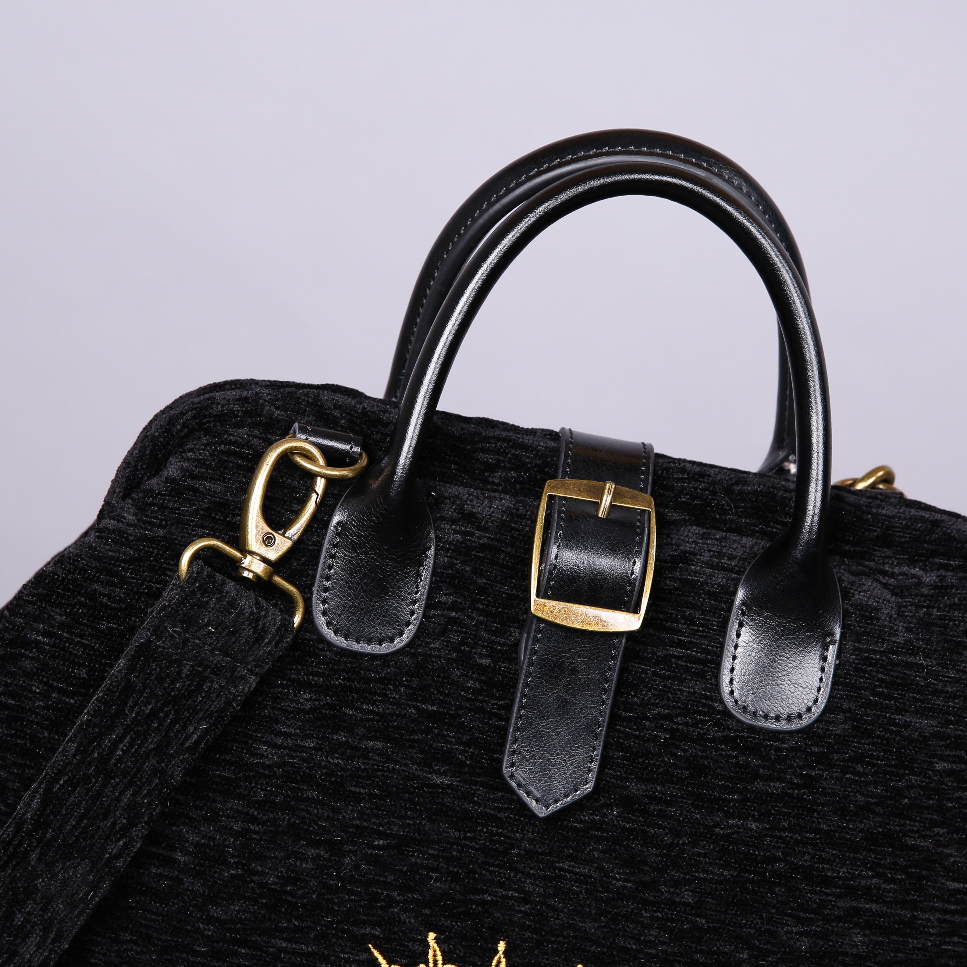 Luxury Monogrammed Black Multi-Functional Backpack carpet bag MCW Handmade detail-1