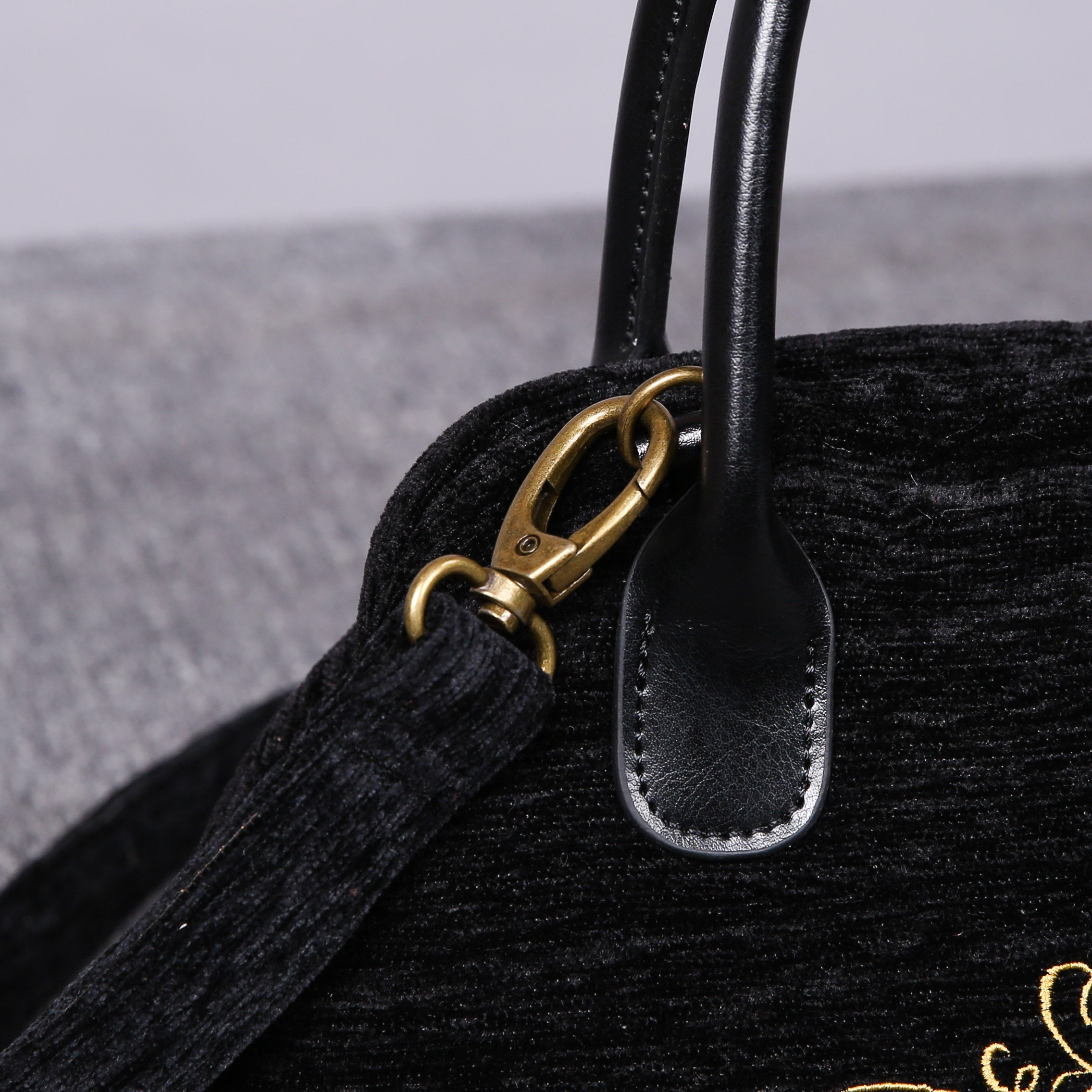 Luxury Monogrammed Black Satchels carpet bag MCW Handmade hardware