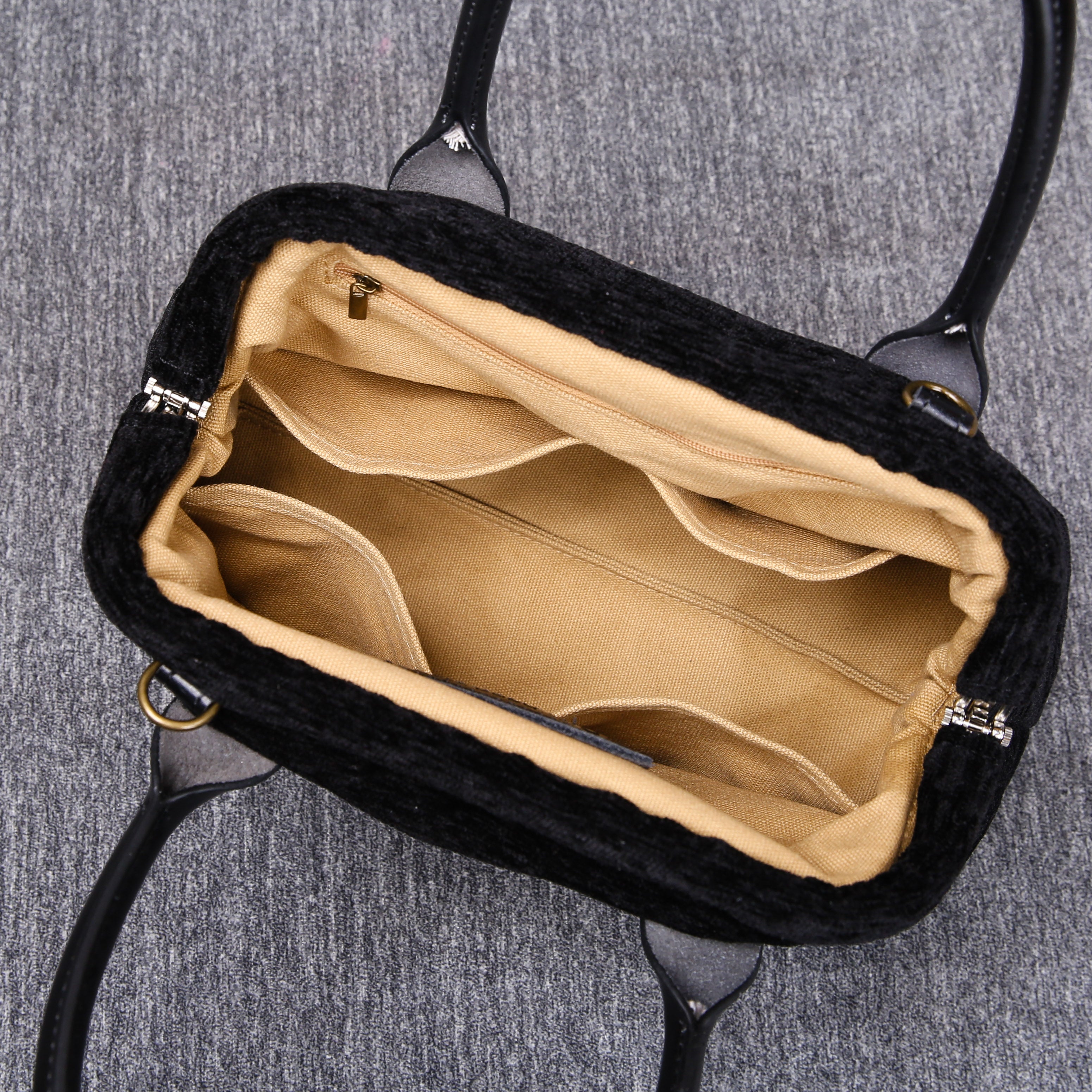 Luxury Monogrammed Black Satchels carpet bag MCW Handmade inside