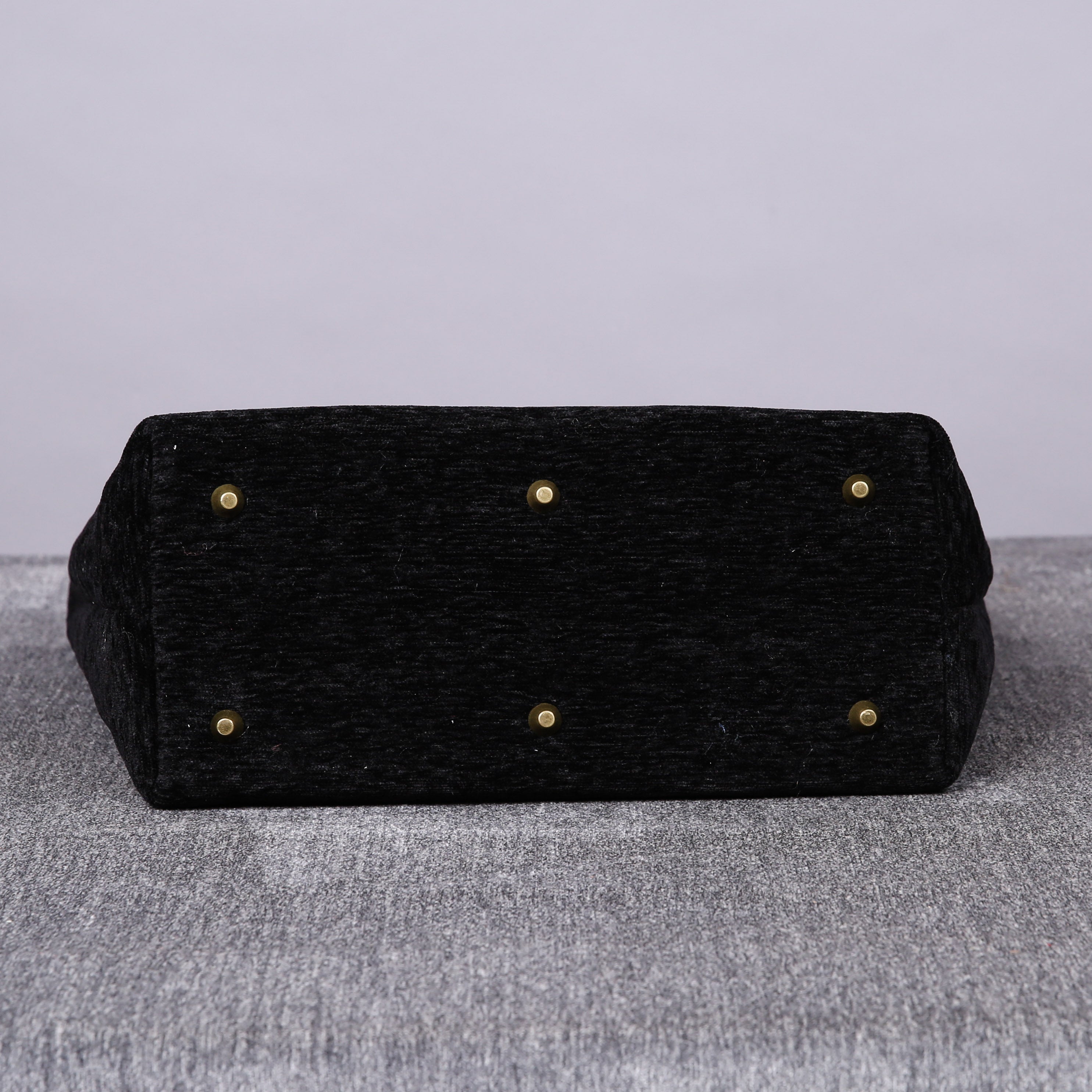 Luxury Monogrammed Black Tote carpet bag MCW Handmade bottom