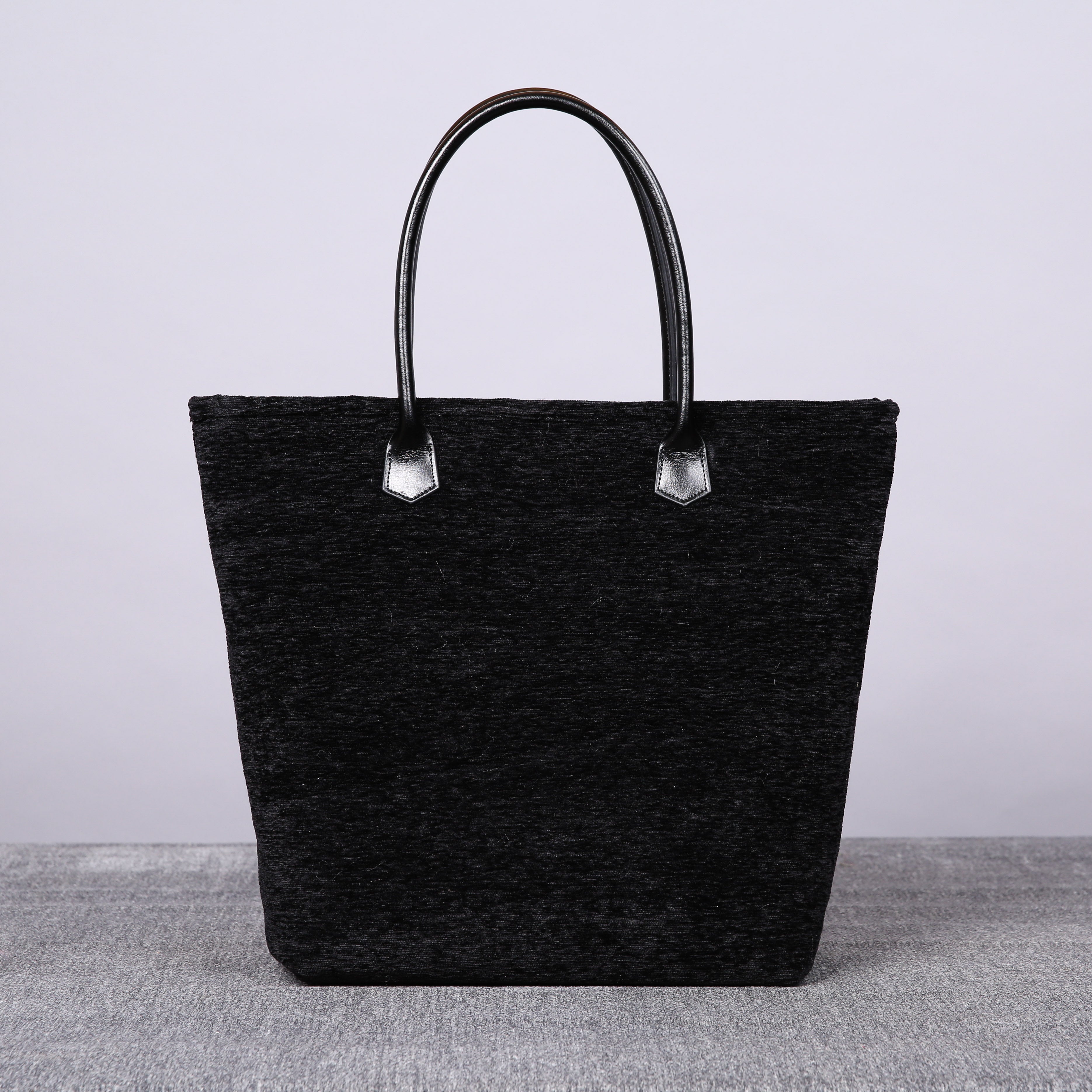 Luxury Monogrammed Black Tote carpet bag MCW Handmade back