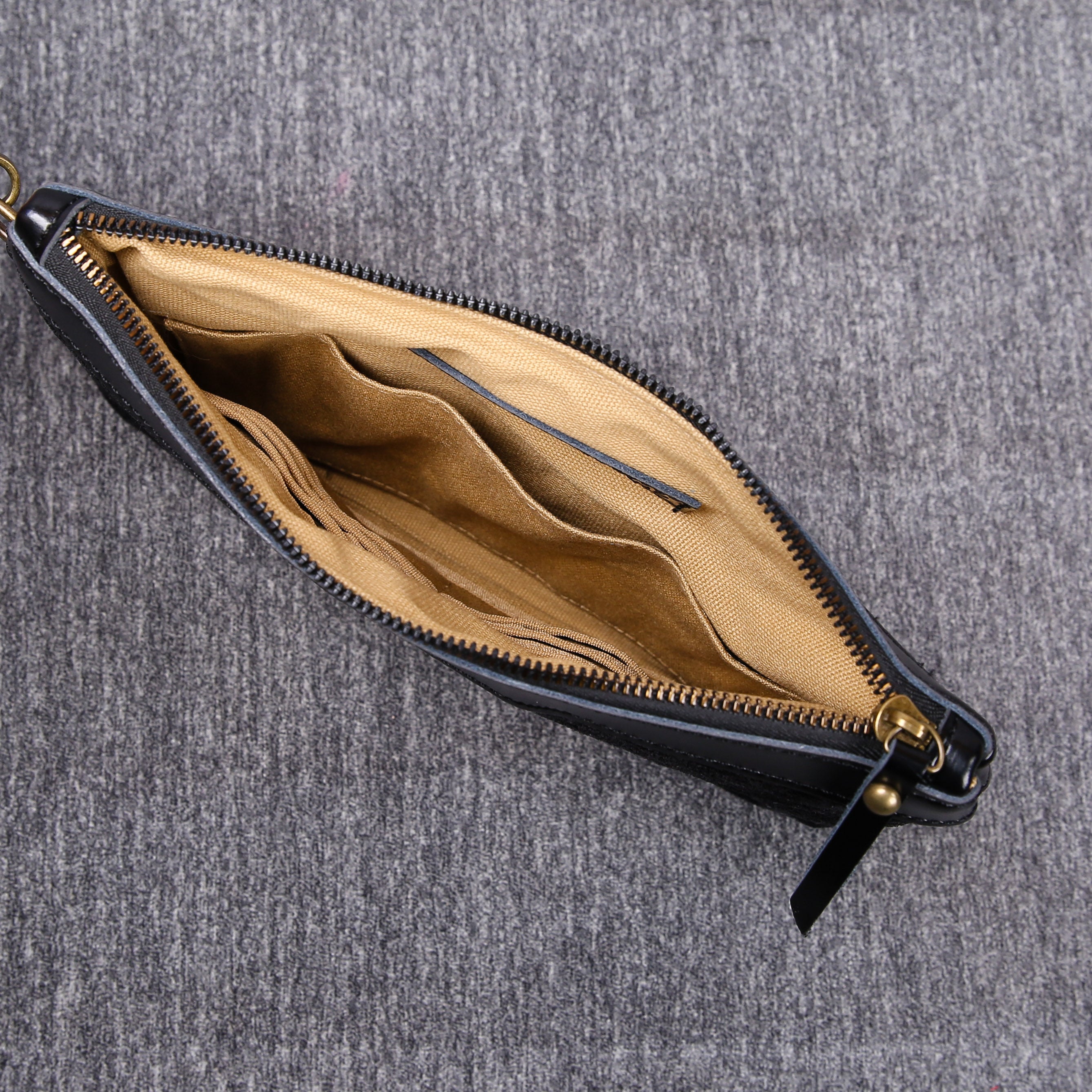 Luxury Monogrammed Black Clutch carpet bag MCW Handmade inside
