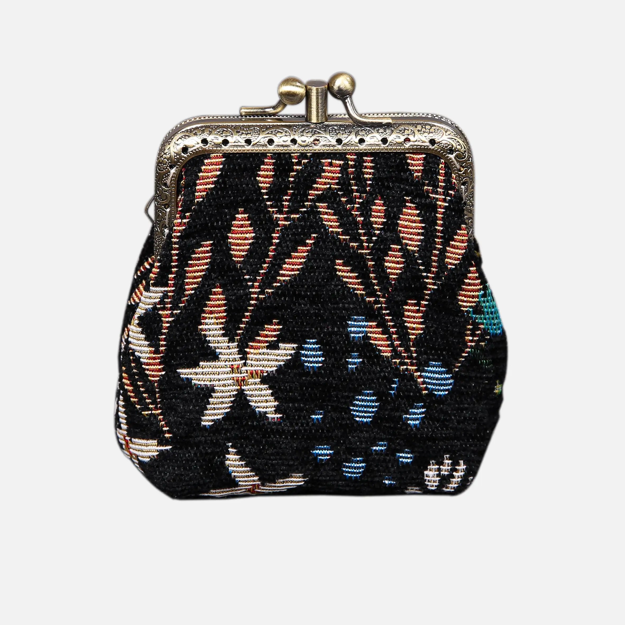 Night Garden Double Kiss Clasp Coin Purse of America front-2