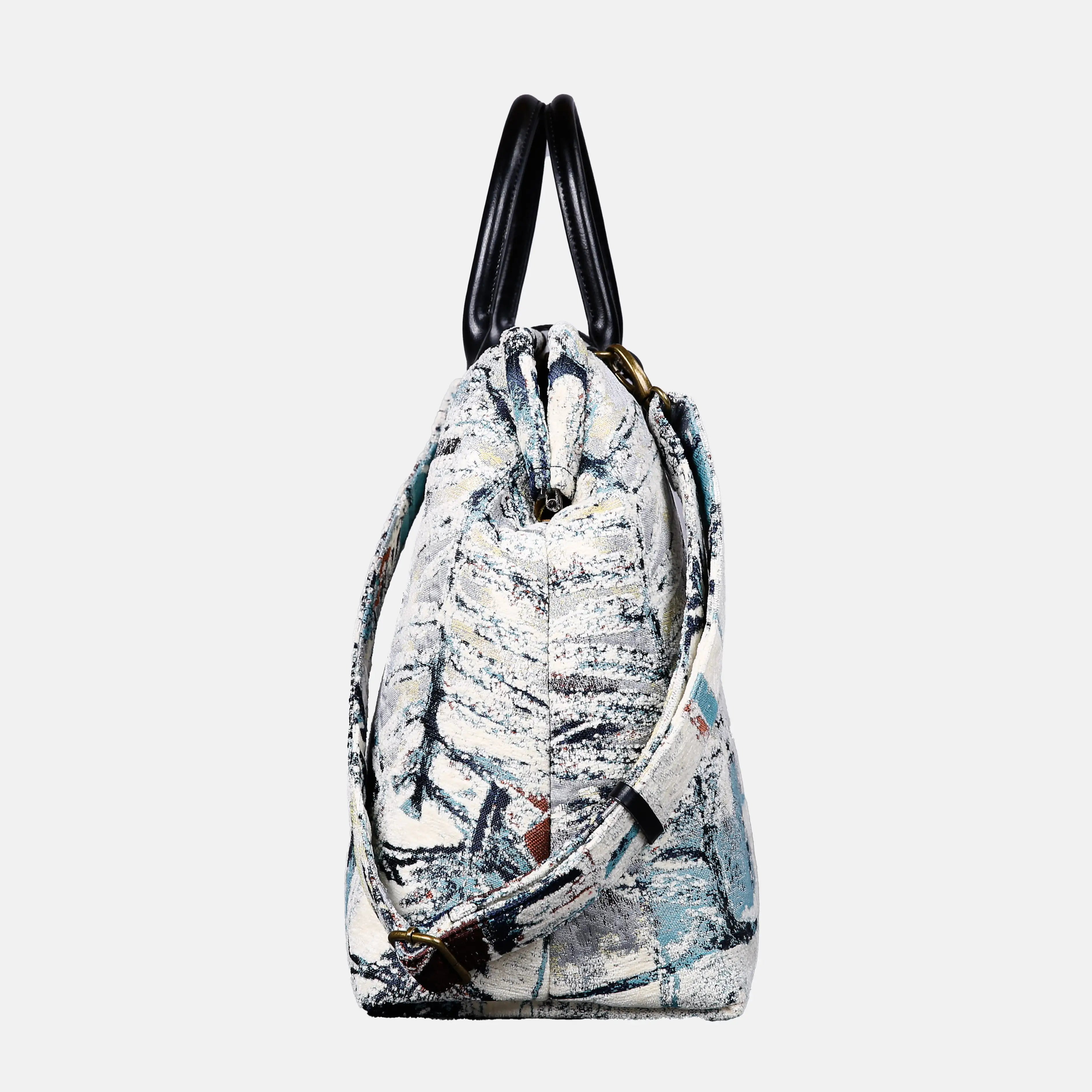 Oil Painting leaves Mary Poppins Weekender carpet bag MCW Handmade side