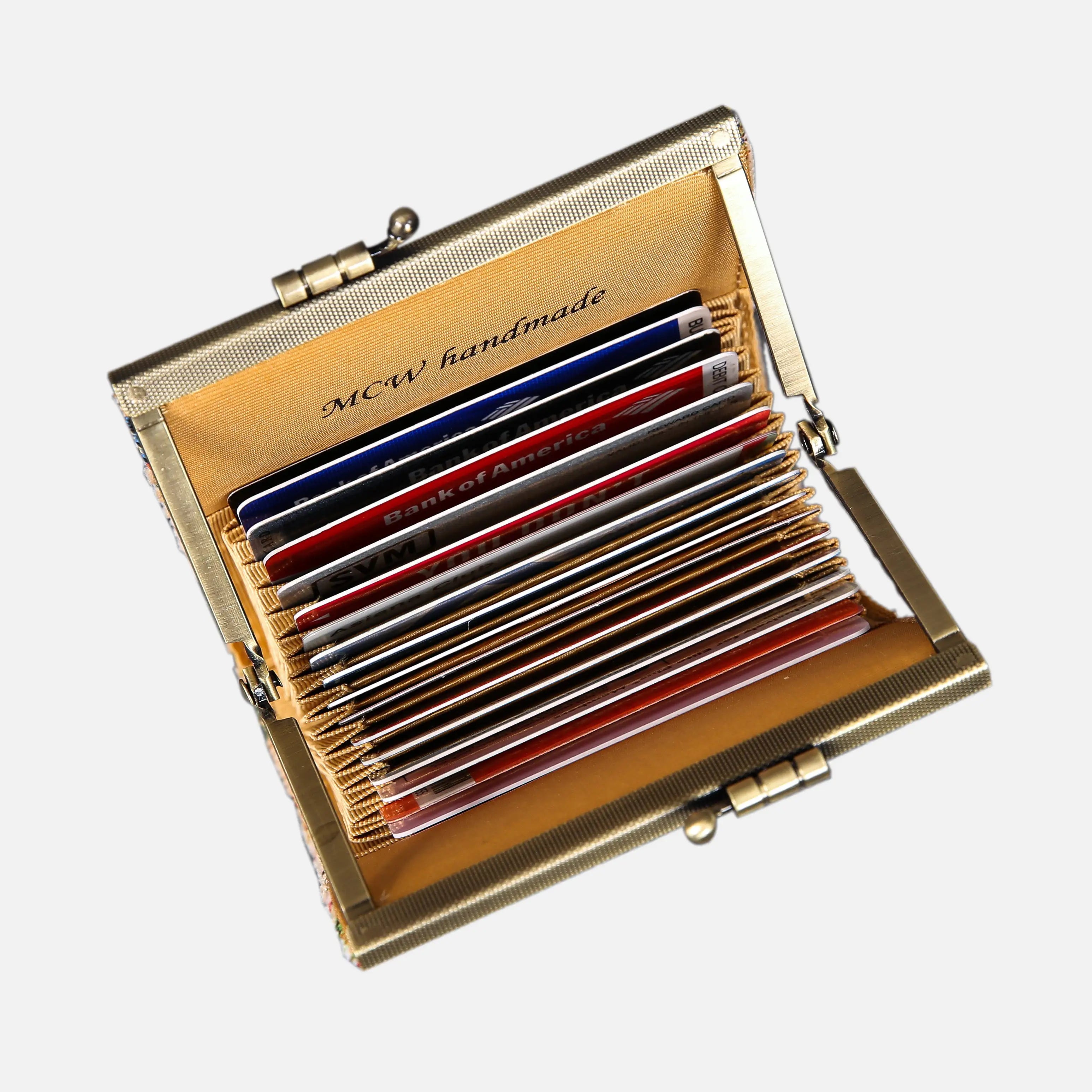 Oriental Beige Card Wallet  of America 17 slots in use