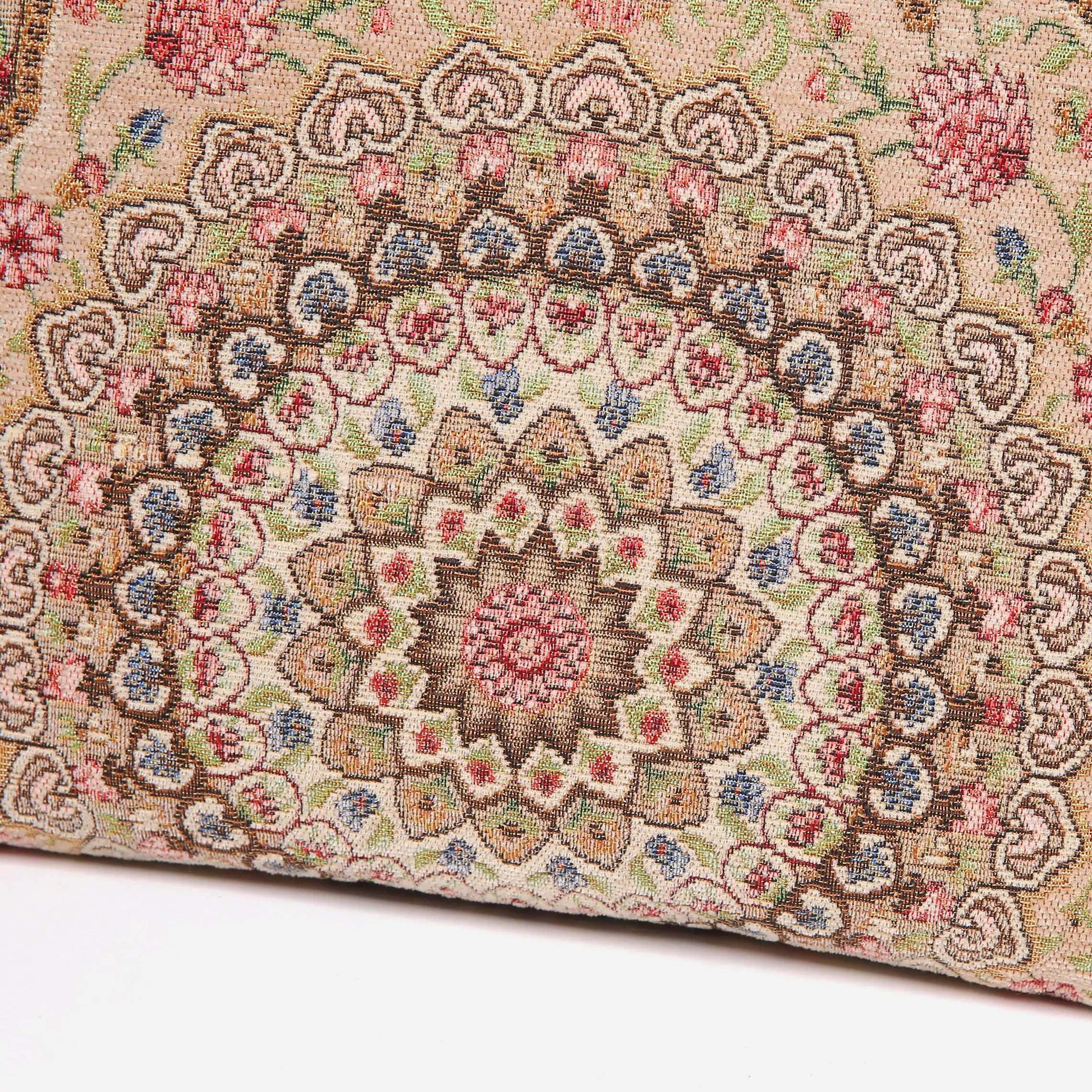 Oriental Beige Carpet Tote Shopper Carpetbag of America details