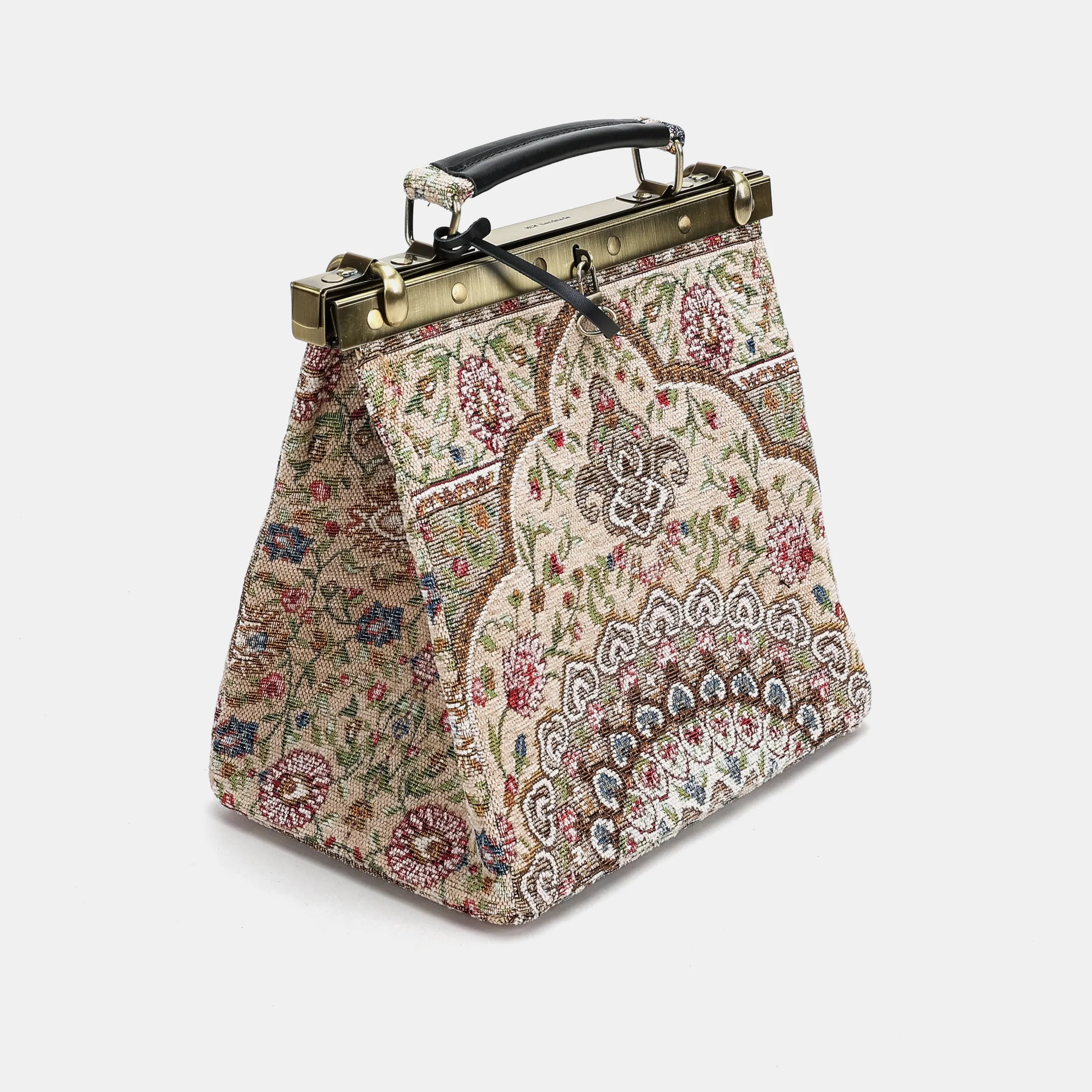 Oriental Beige Cecile Carpet Purse Gladstone Bag of America side