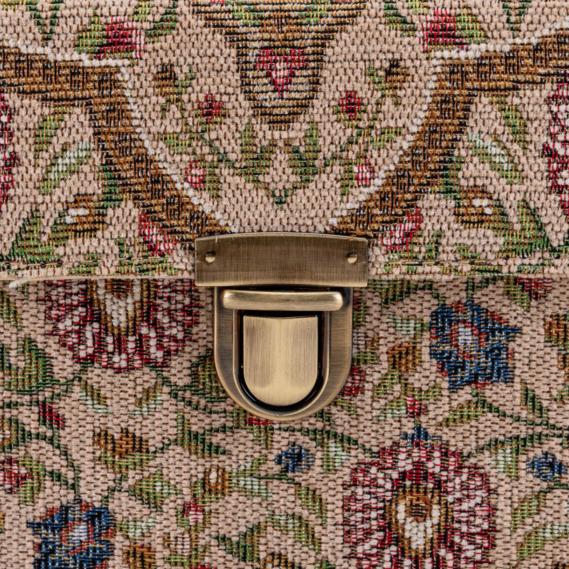 Oriental Beige Clara Medium Train Case Purse of America tuck lock