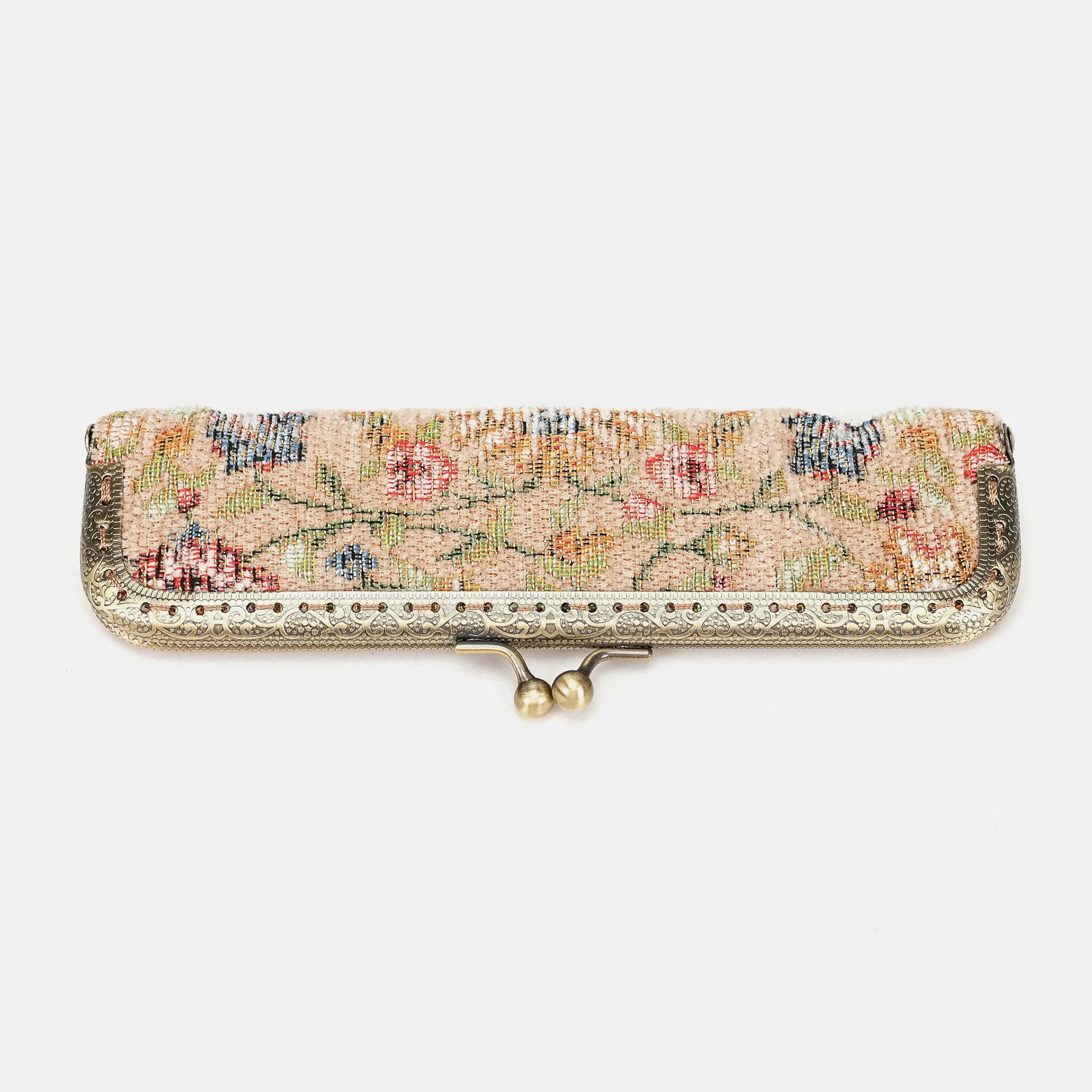 Oriental Beige Duo Pen Case Carpetbag of America  front