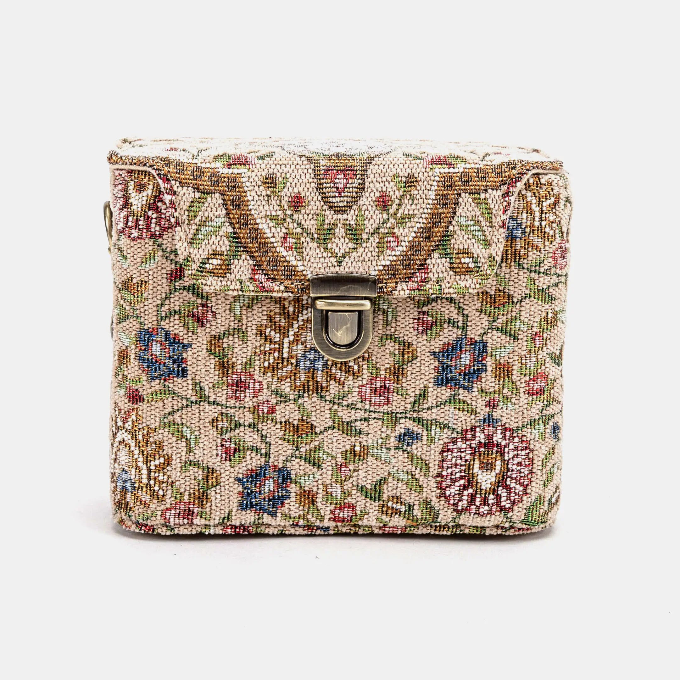 Oriental Beige Emma Small Train Case Crossbody front