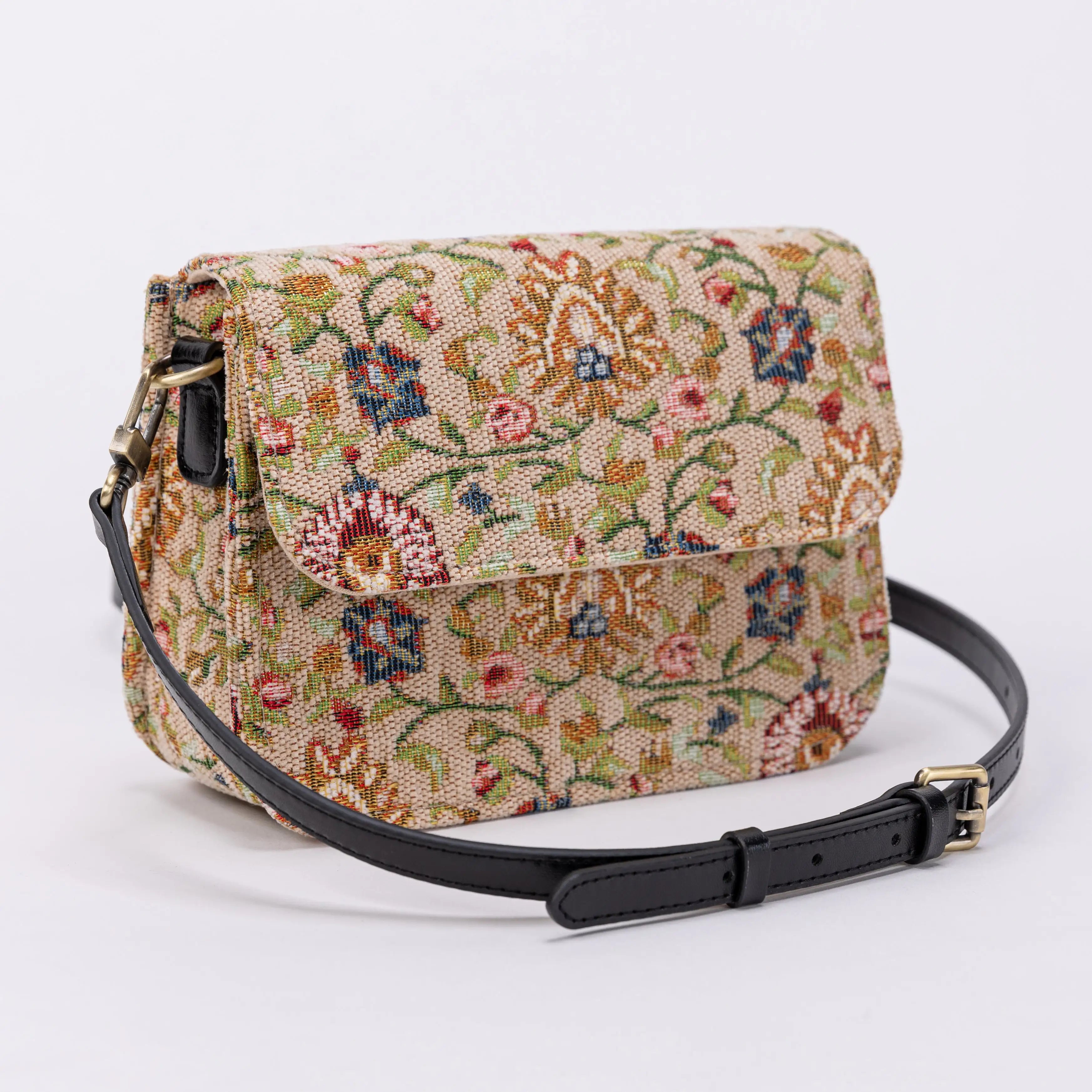 Oriental Beige Flap Crossbody Bag of America front
