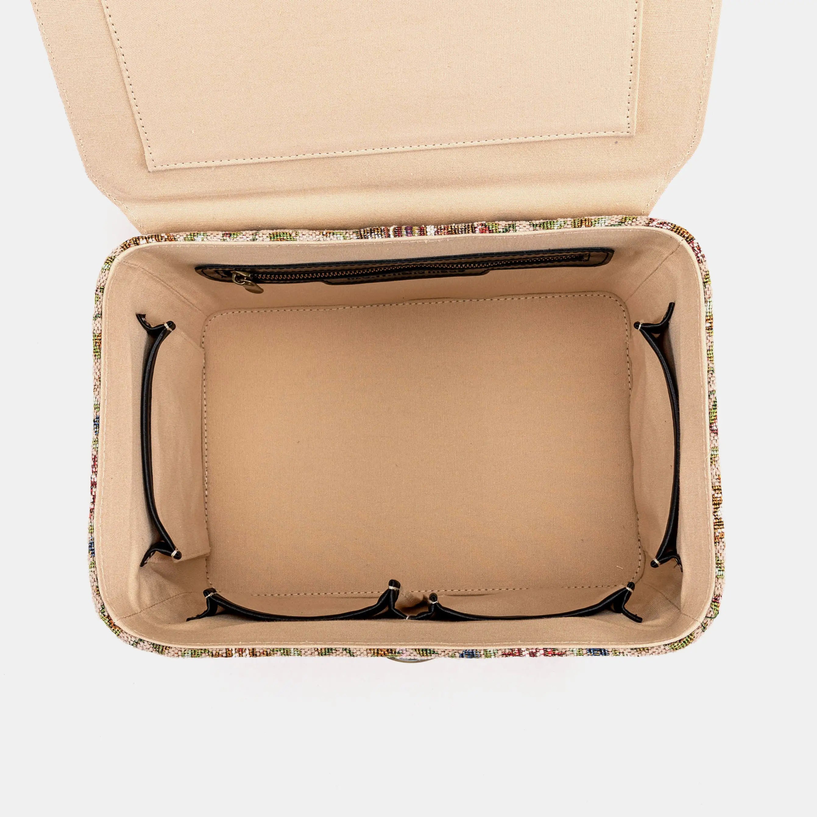 Oriental Beige Josephine Large Train Case inside