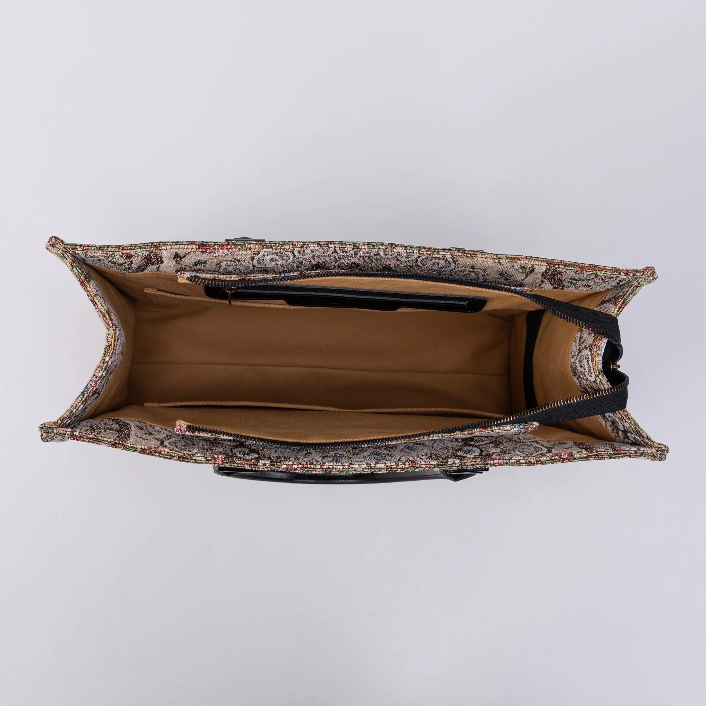 Oriental Beige Laptop Work Tote of America INSIDE