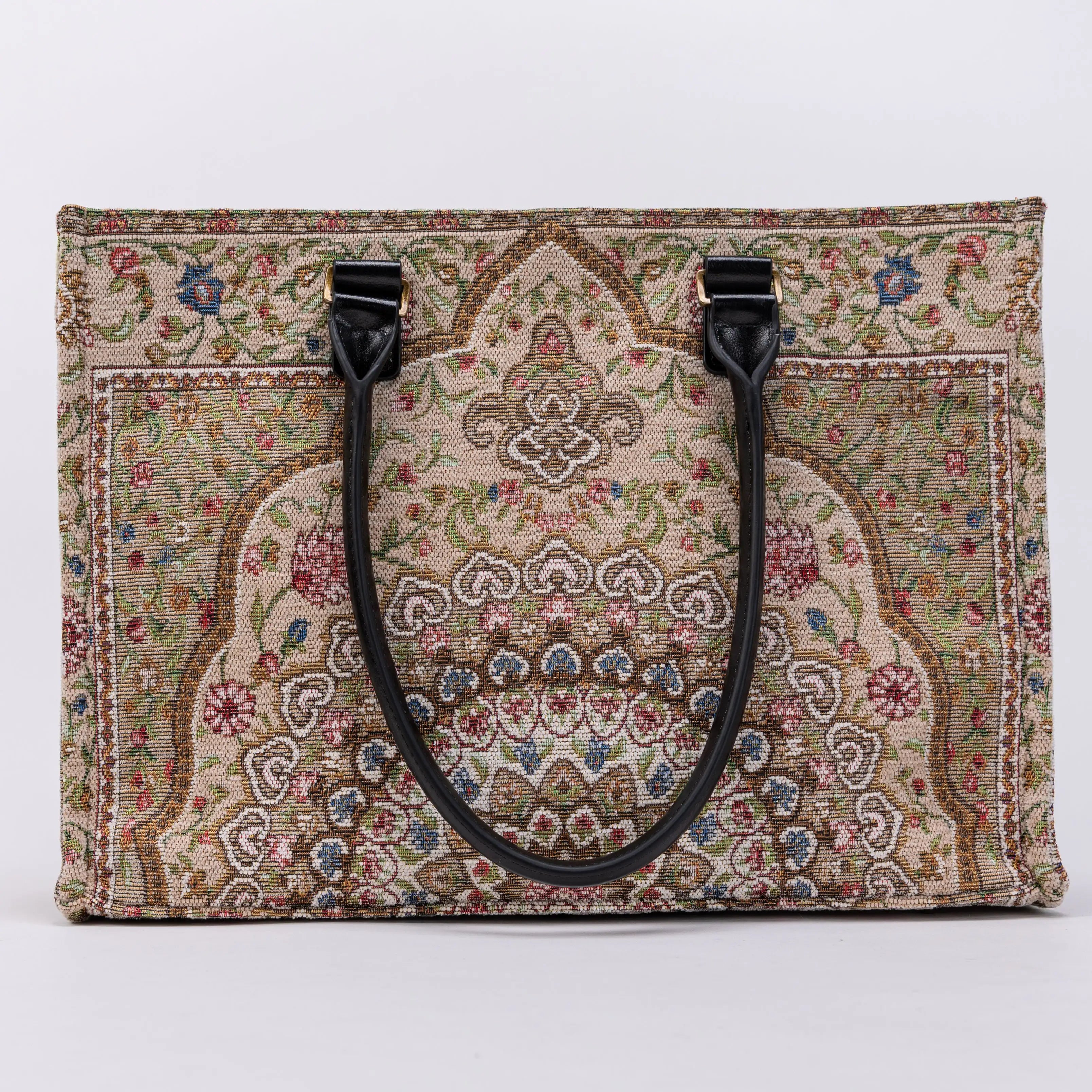 Oriental Beige Laptop Work Tote of America FRONT