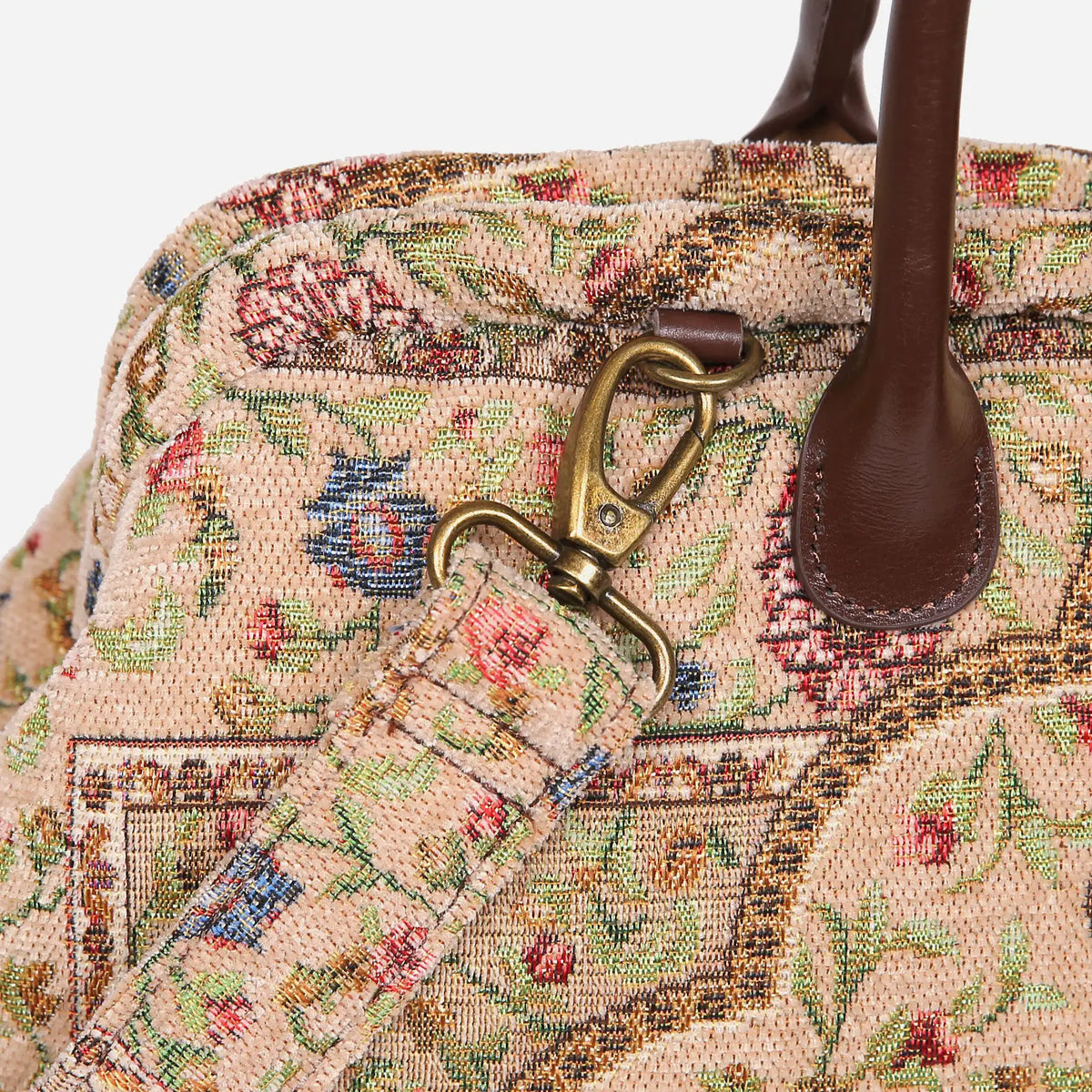 Oriental Beige Mary Poppins Weekender Carpetbag of America clasp