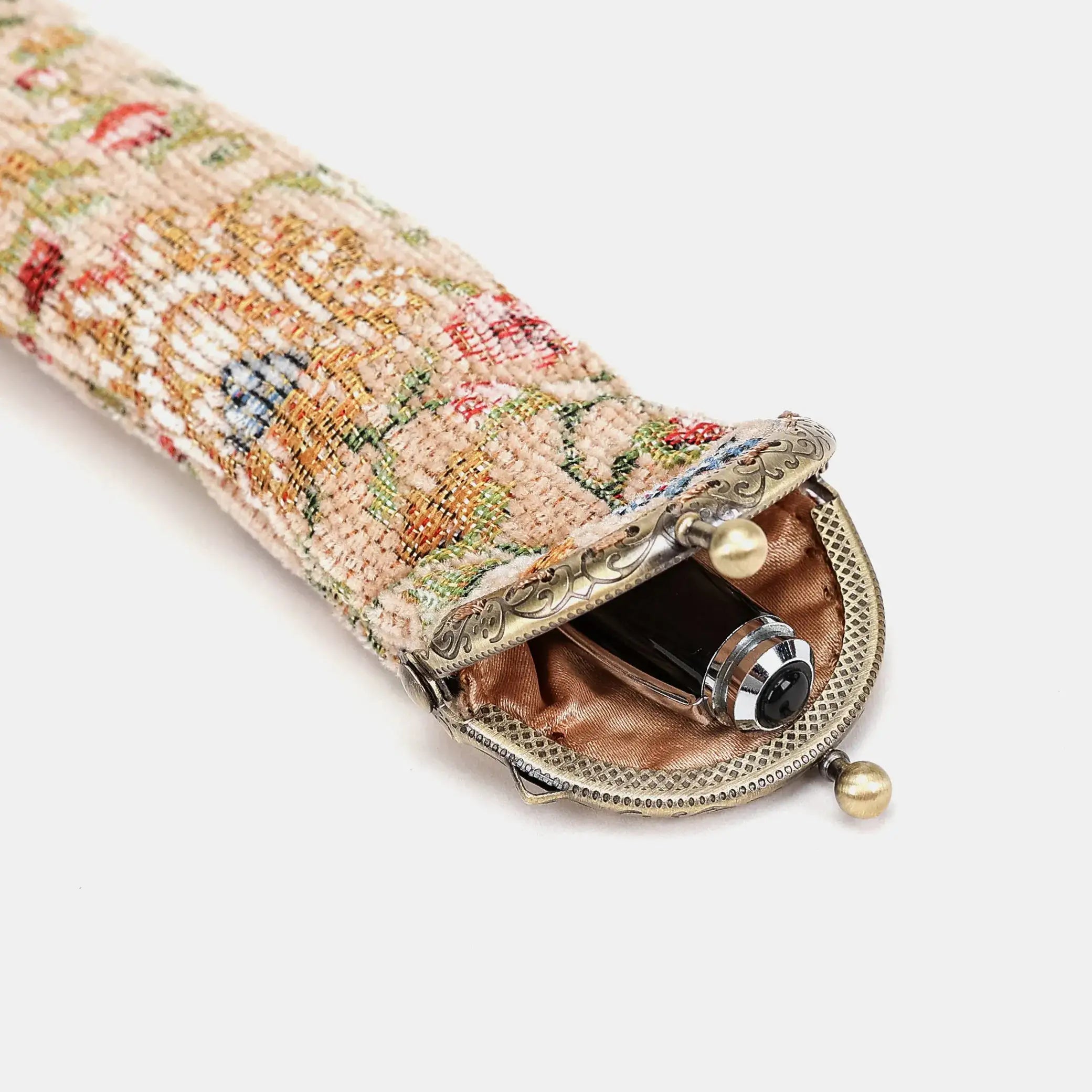 Oriental Beige Solo Pen Case Carpetbag of America open