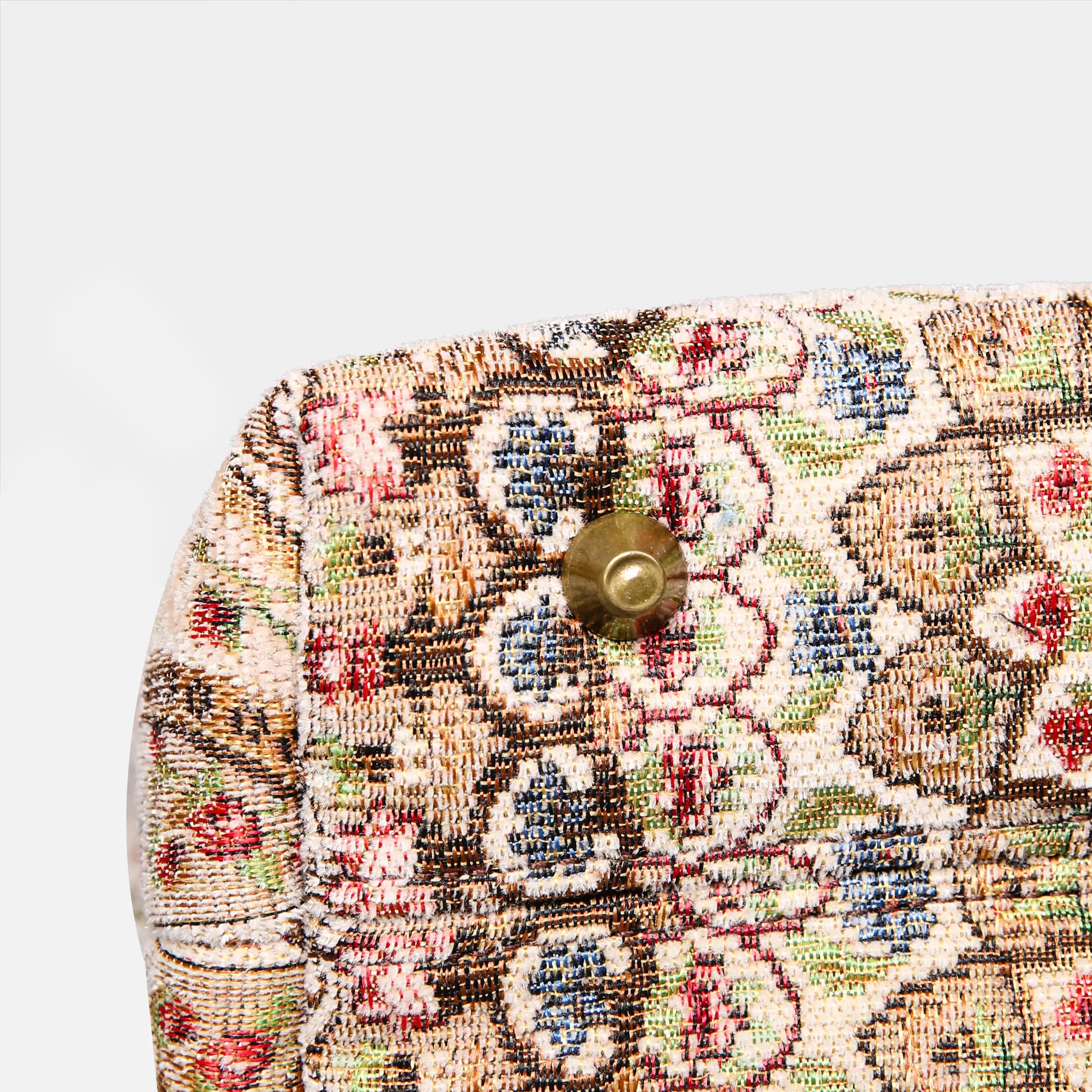 Oriental Beige Tuck Lock Carpet Satchel carpet bag MCW Handmade of America bottom