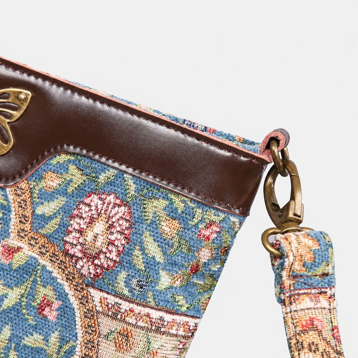 Oriental Blue Carpet Crossbody Bag carpet bag MCW Handmade of America details