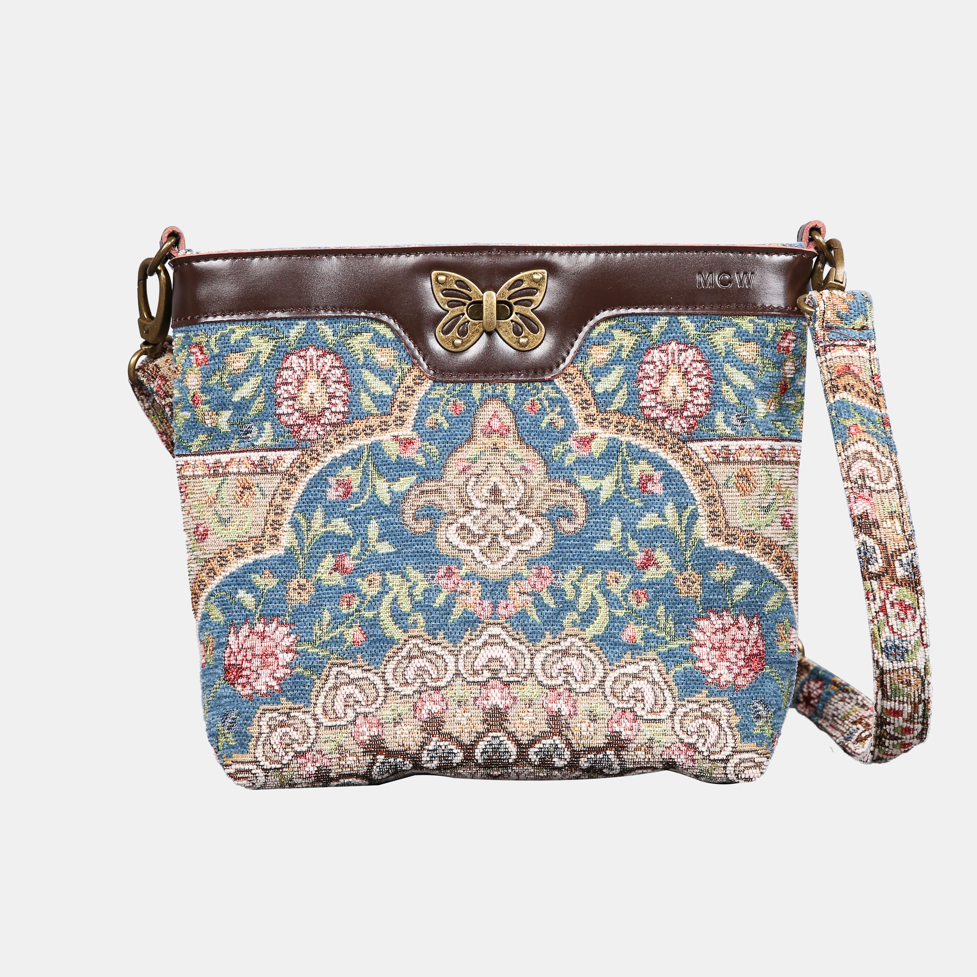 Oriental Blue Carpet Crossbody Bag carpet bag MCW Handmade of America main