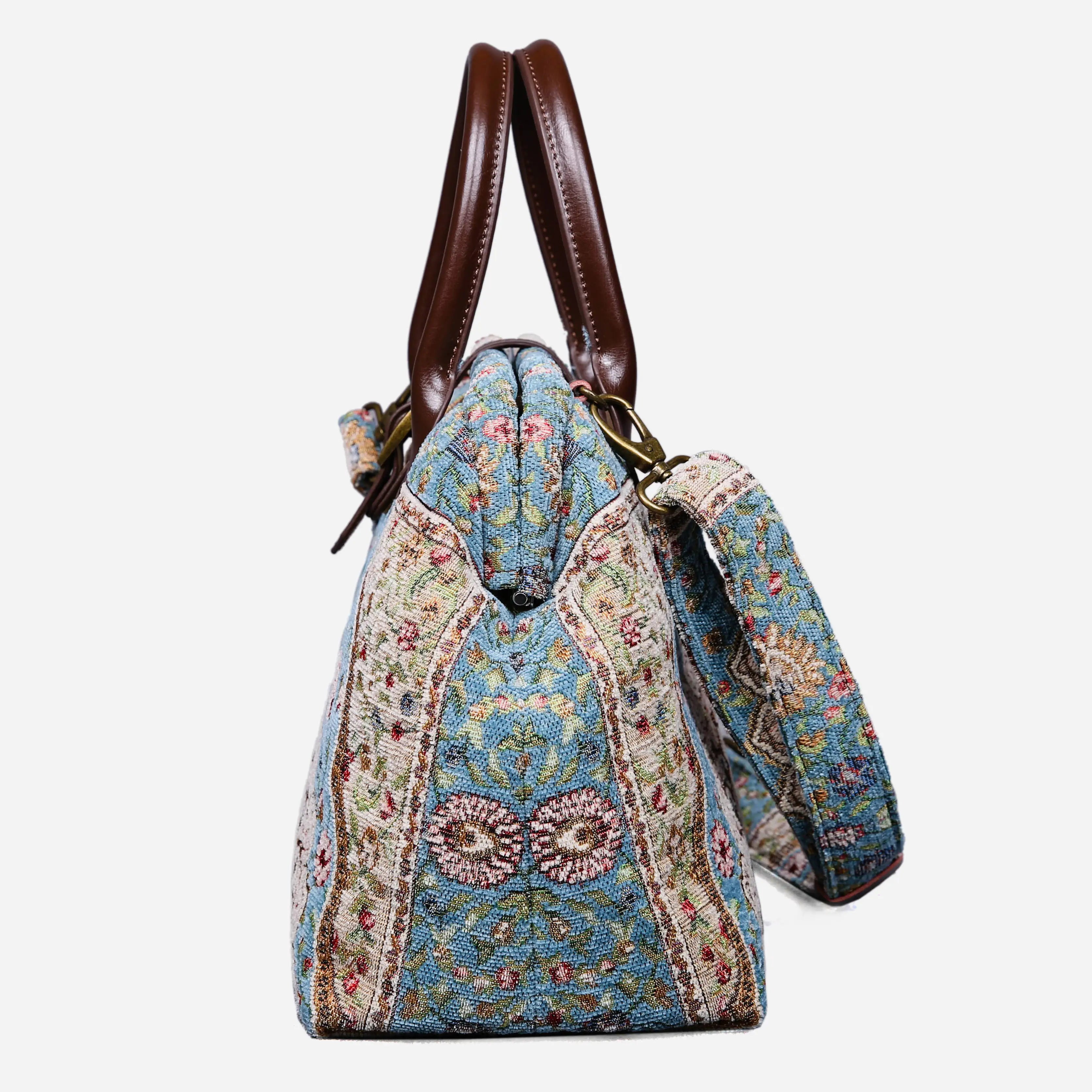 Oriental Blue Carpet Handbag Purse carpet bag MCW Handmade side