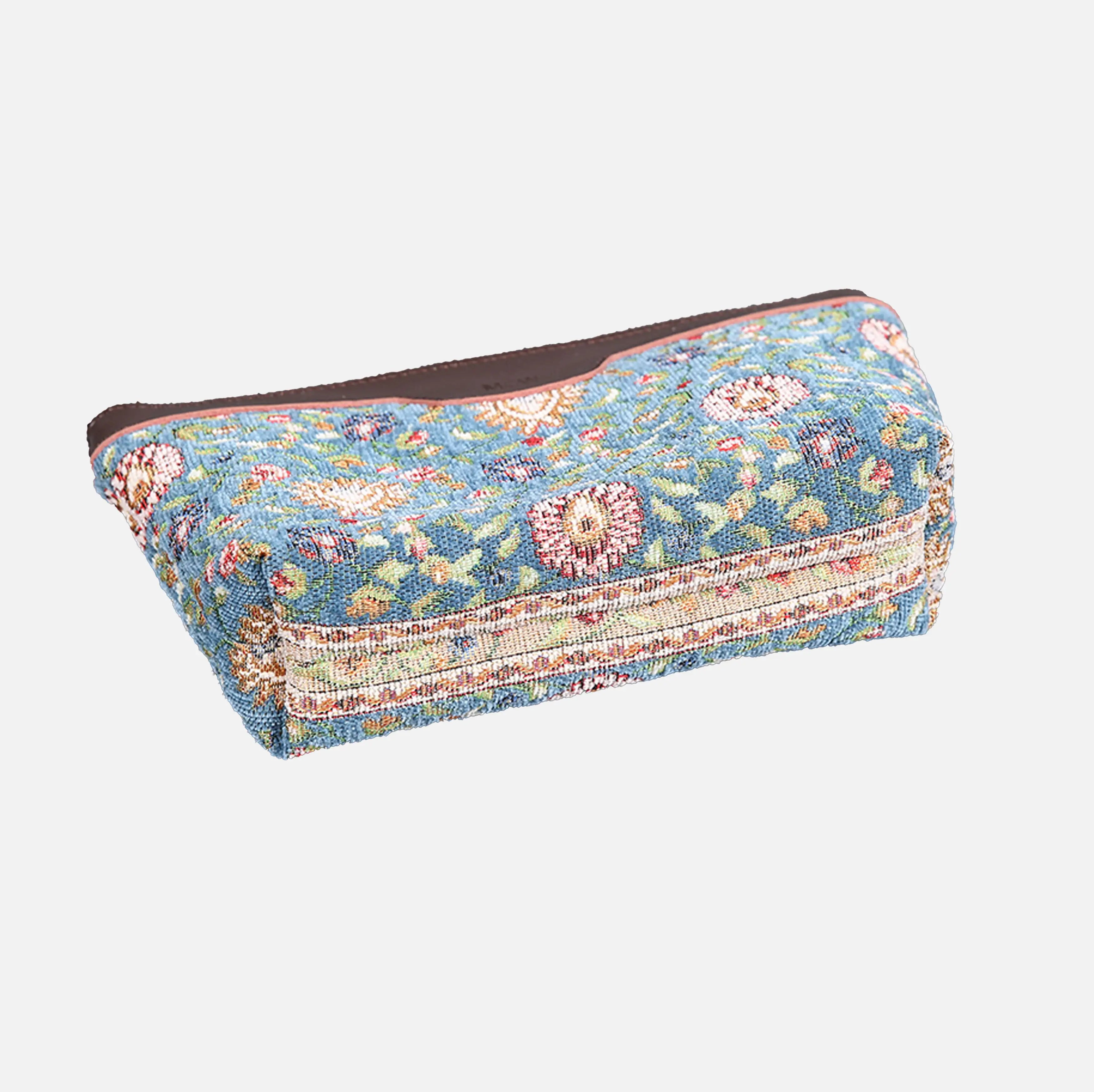 Oriental Blue Carpet Makeup Bag carpet bag MCW Handmade of America bottom