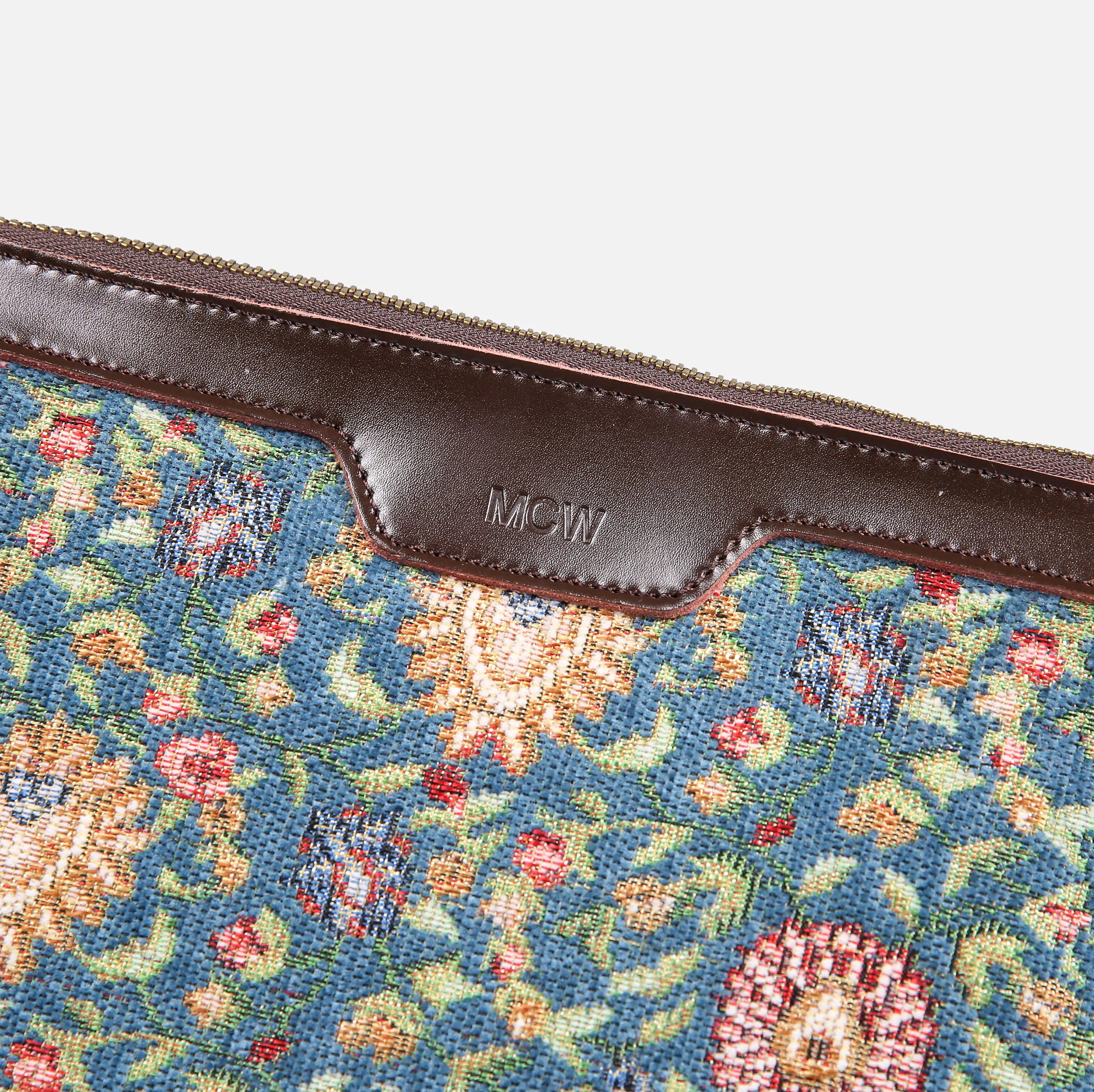 Oriental Blue Carpet Makeup Bag carpet bag MCW Handmade of America details