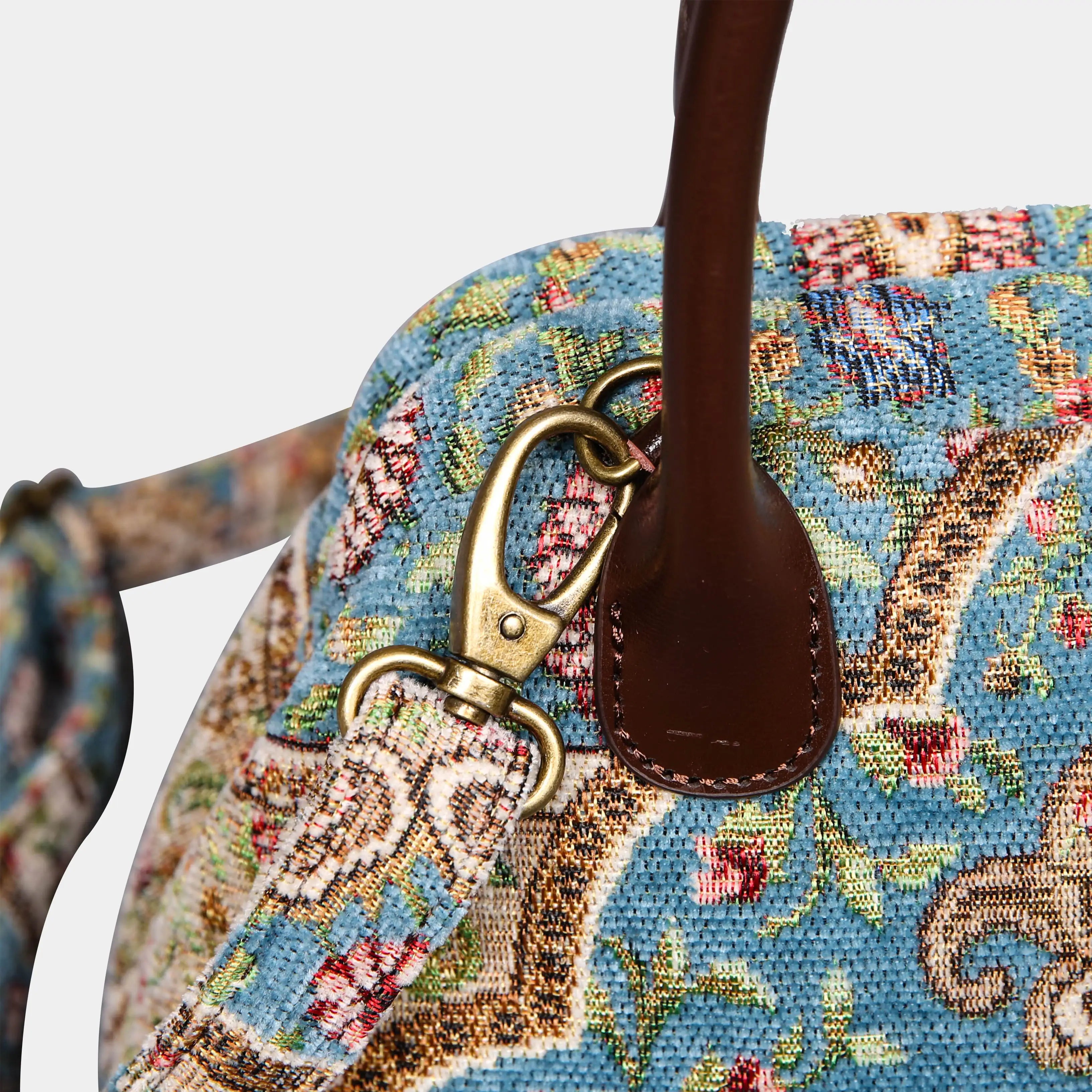 Oriental Blue Carpet Satchel Carpetbag of America buckle