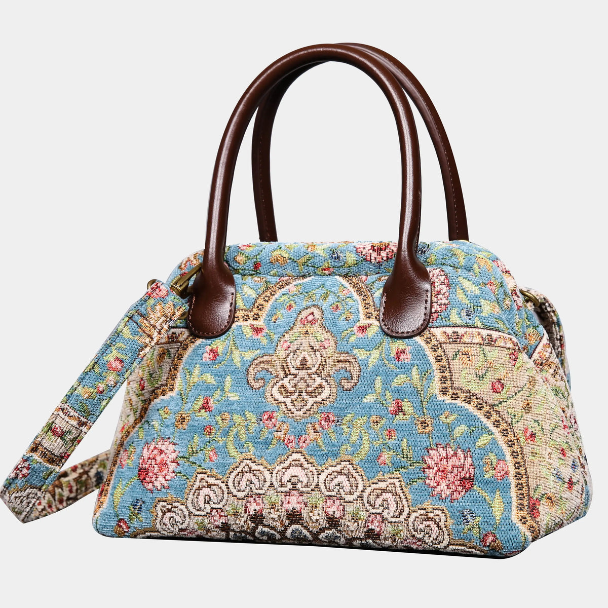 Oriental Blue Carpet Satchel Carpetbag of America front