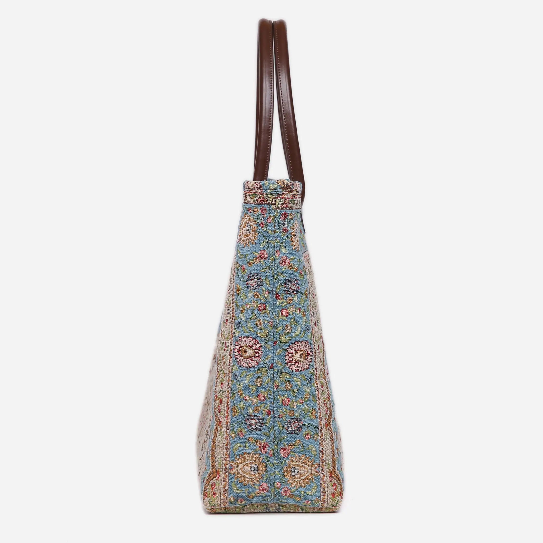 Oriental Blue Carpet Tote Shopper Carpetbag of America side