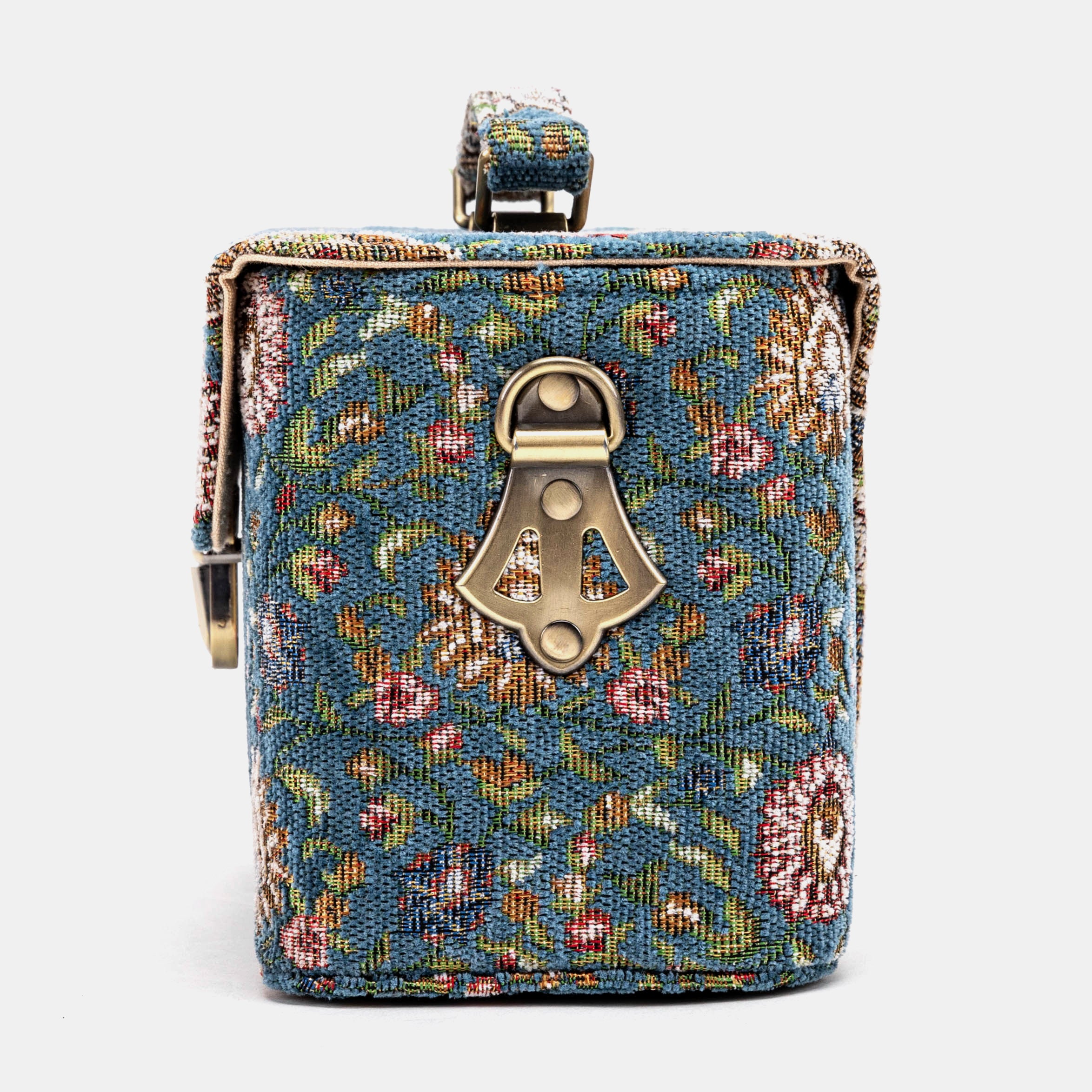 Oriental Blue Clara Medium Train Case Purse of America side