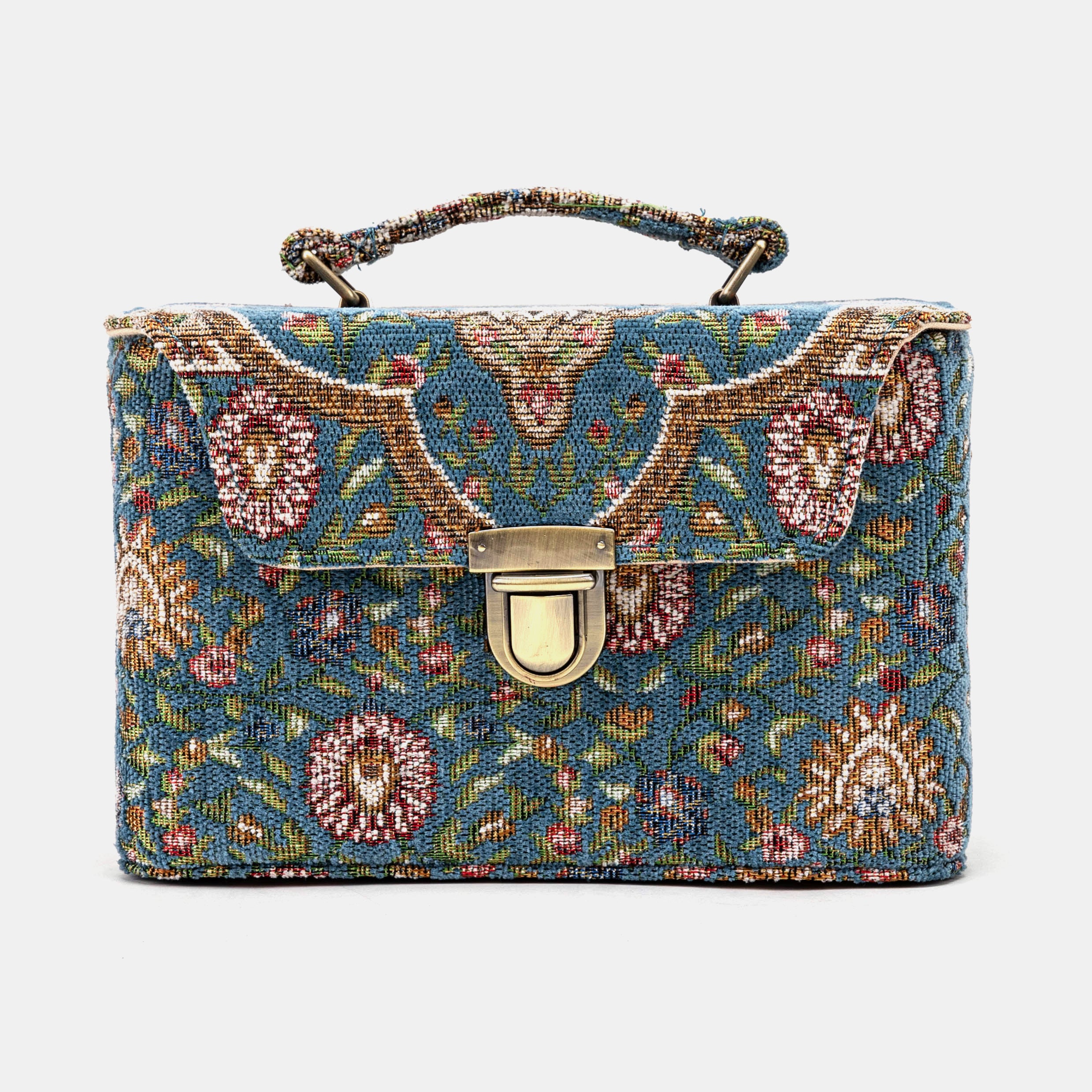 Oriental Blue Clara Medium Train Case Purse of America  front