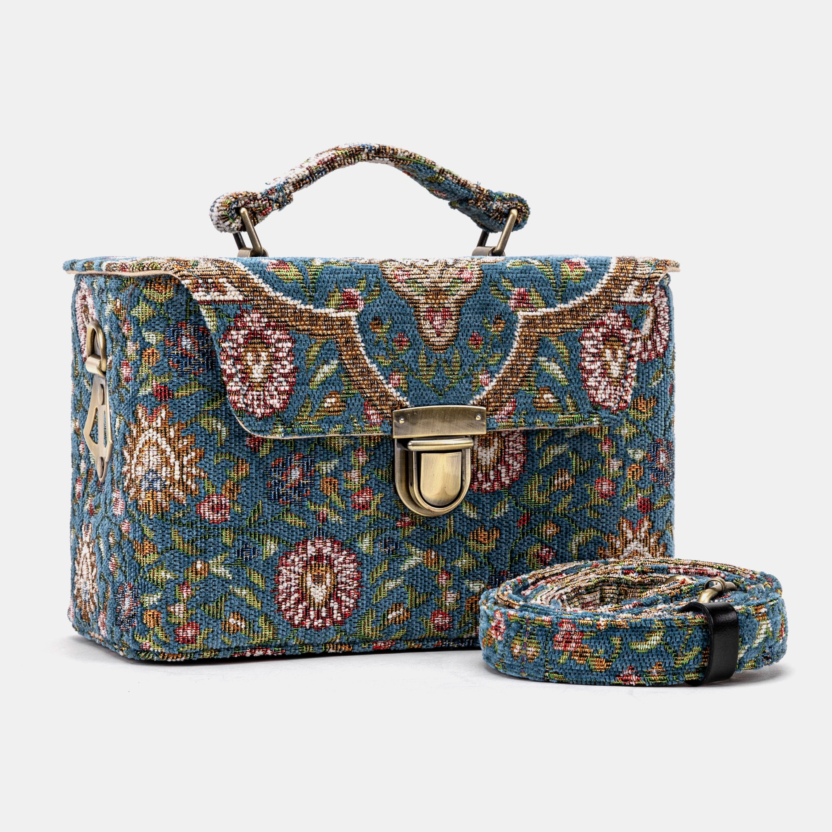 Oriental Blue Clara Medium Train Case Purse of America main