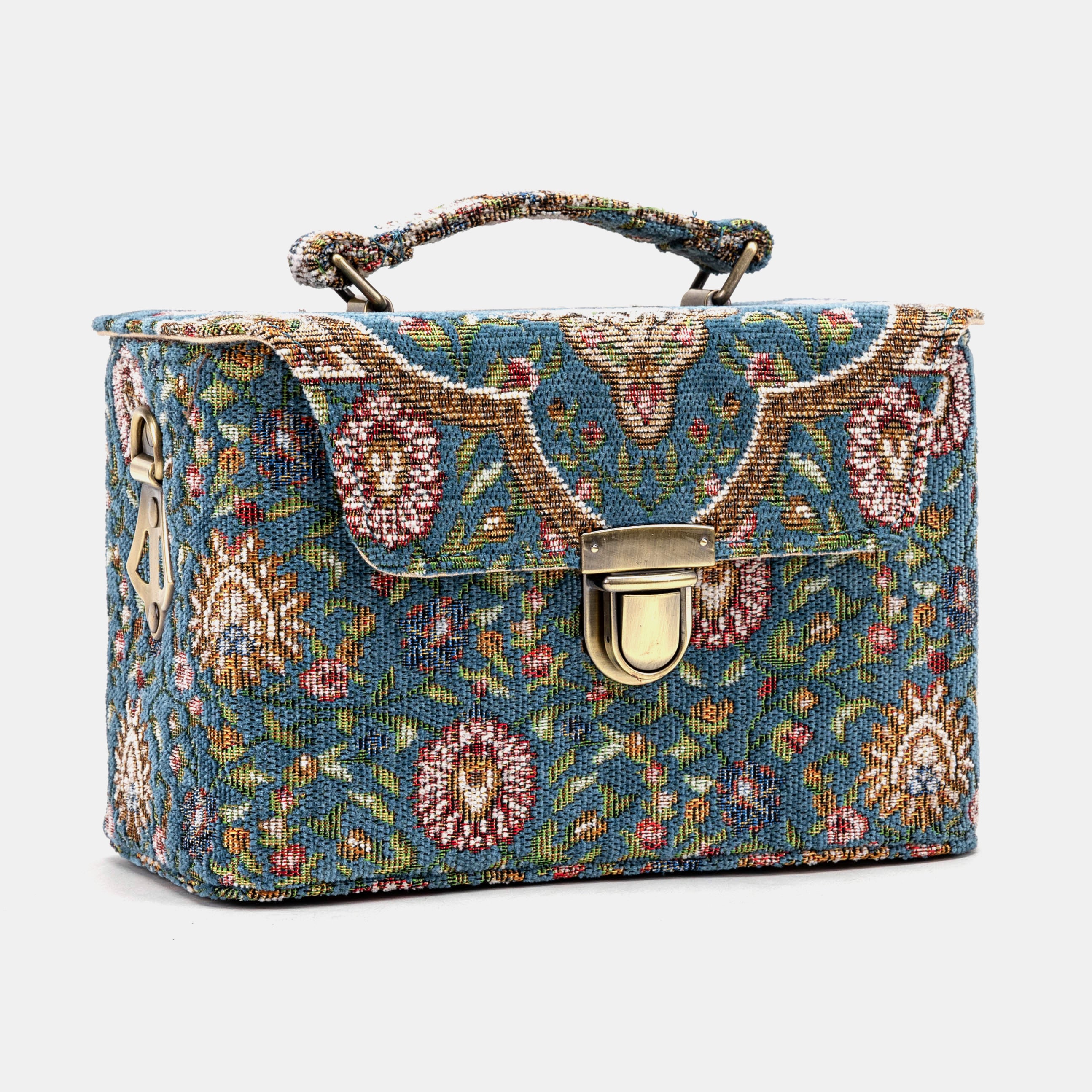 Oriental Blue Clara Medium Train Case Purse of America front side