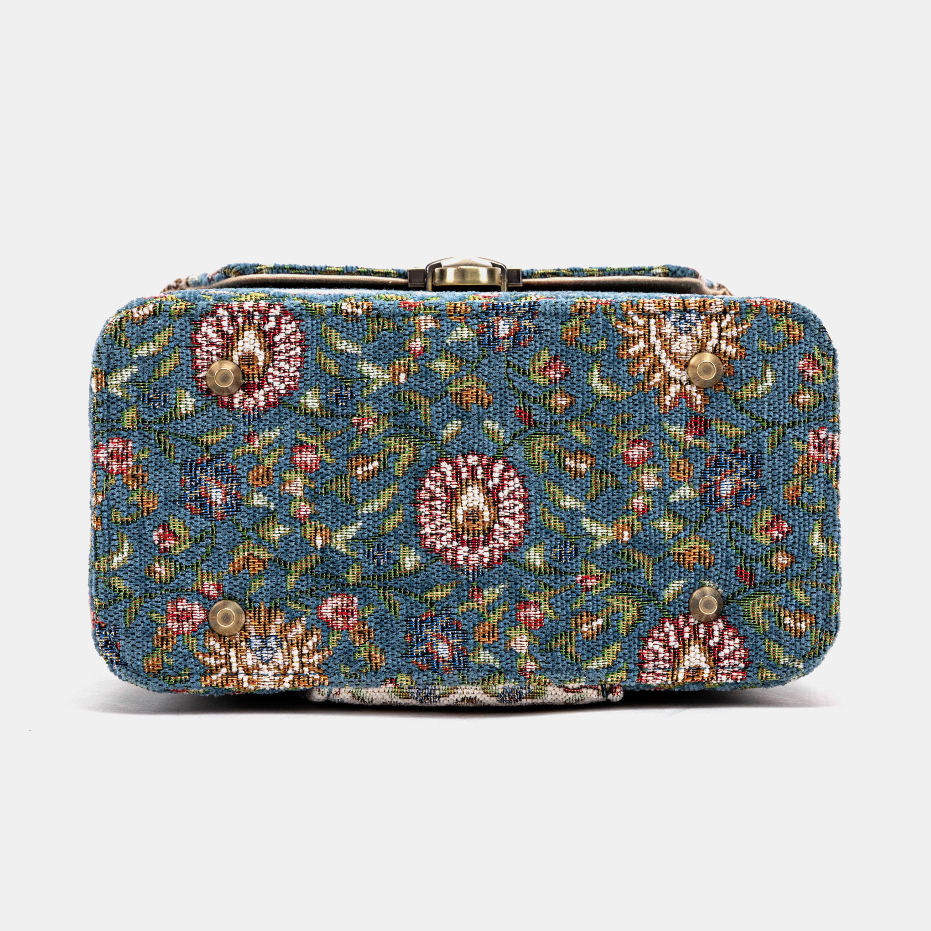 Oriental Blue Clara Medium Train Case Purse of America bottom