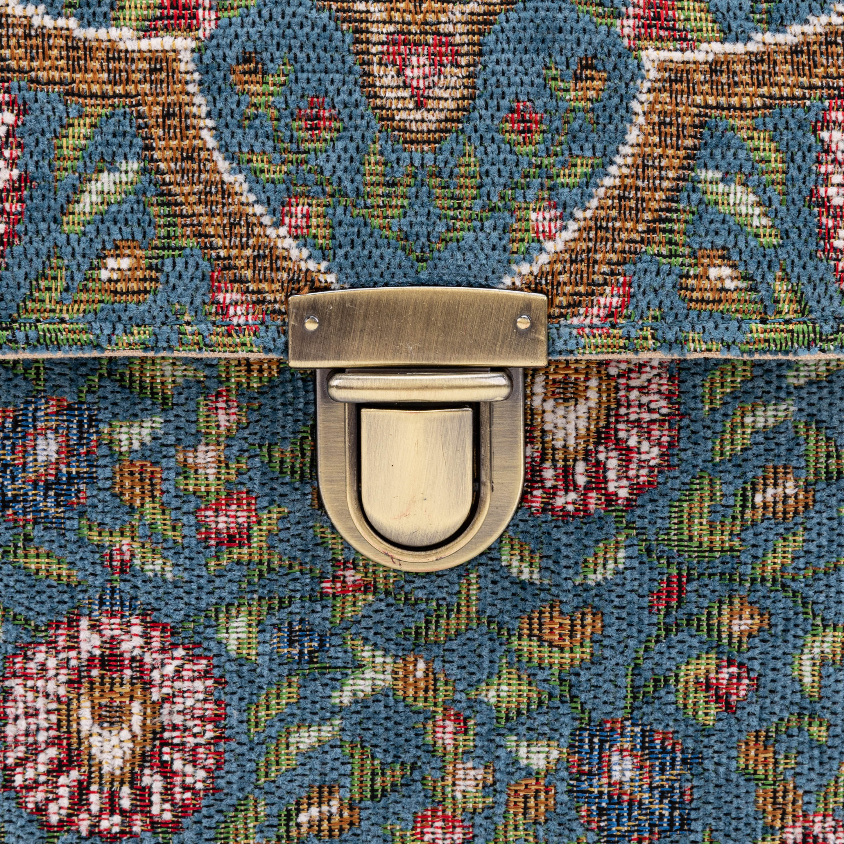 Oriental Blue Clara Medium Train Case Purse of America tuck lock
