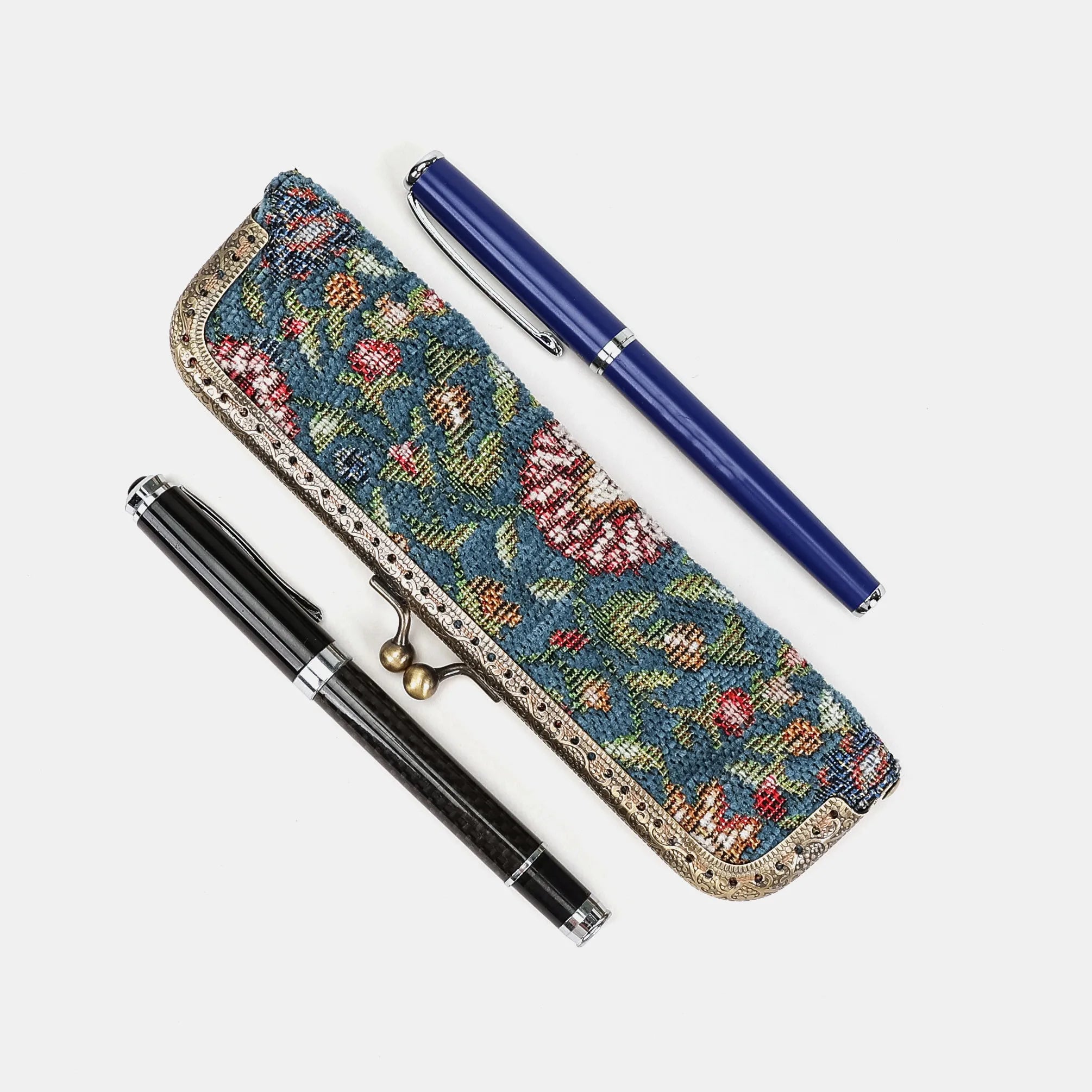 Oriental Blue Duo Pen Case Carpetbag of America primary