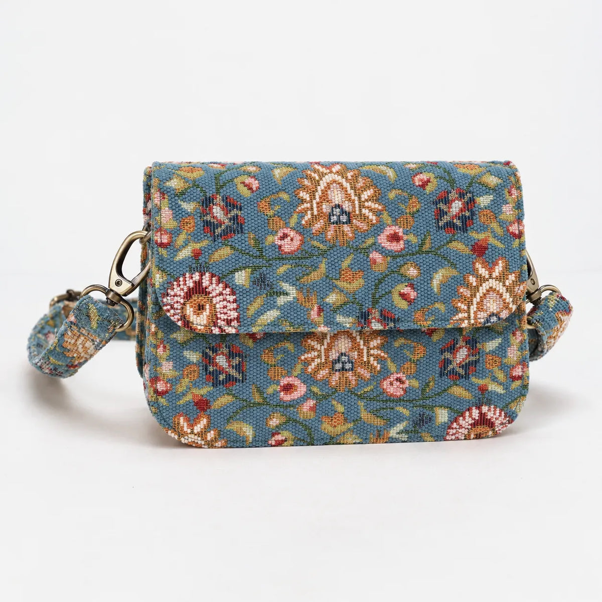 Oriental Blue Flap Crossbody Bag of America front