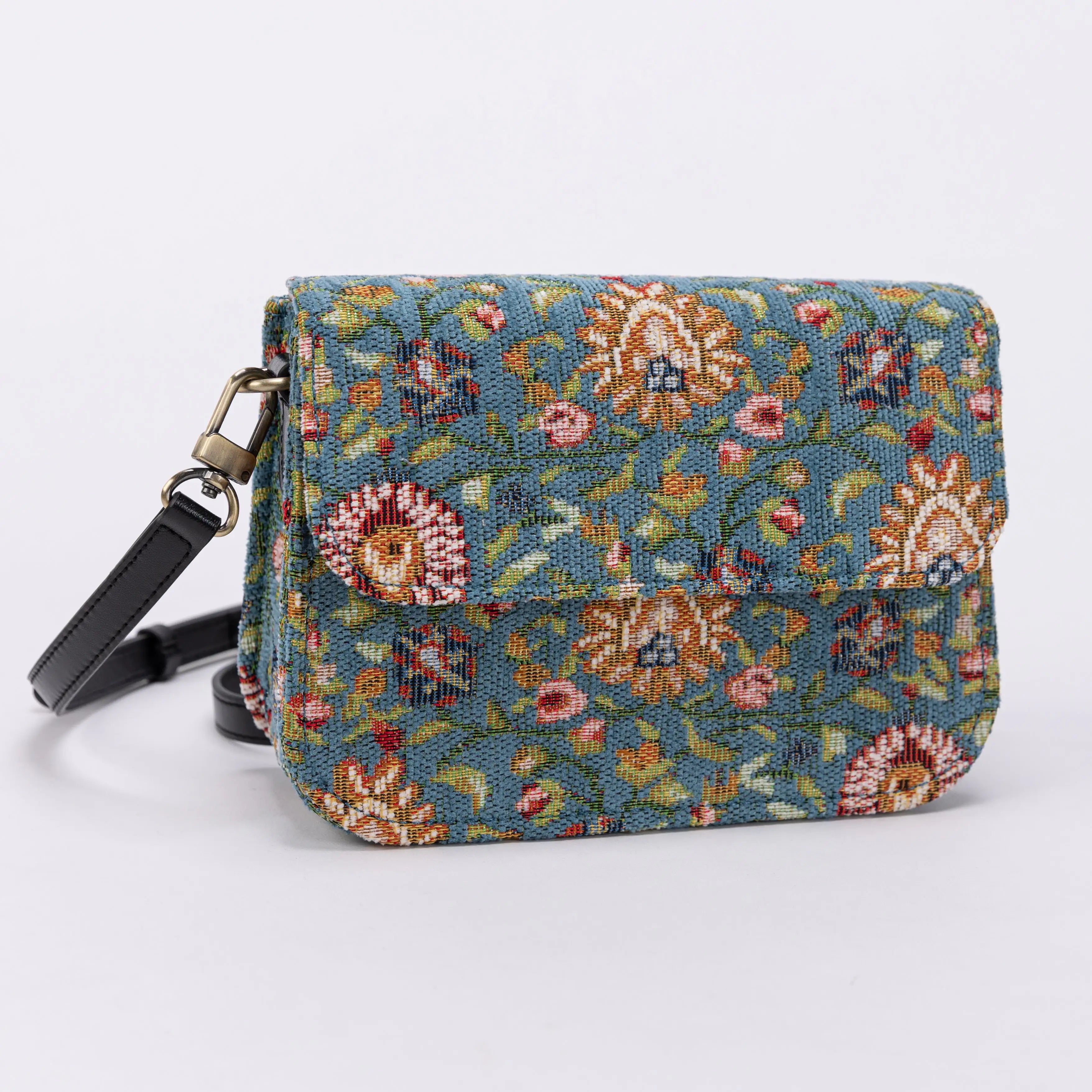 Oriental Blue Flap Crossbody Bag of America front