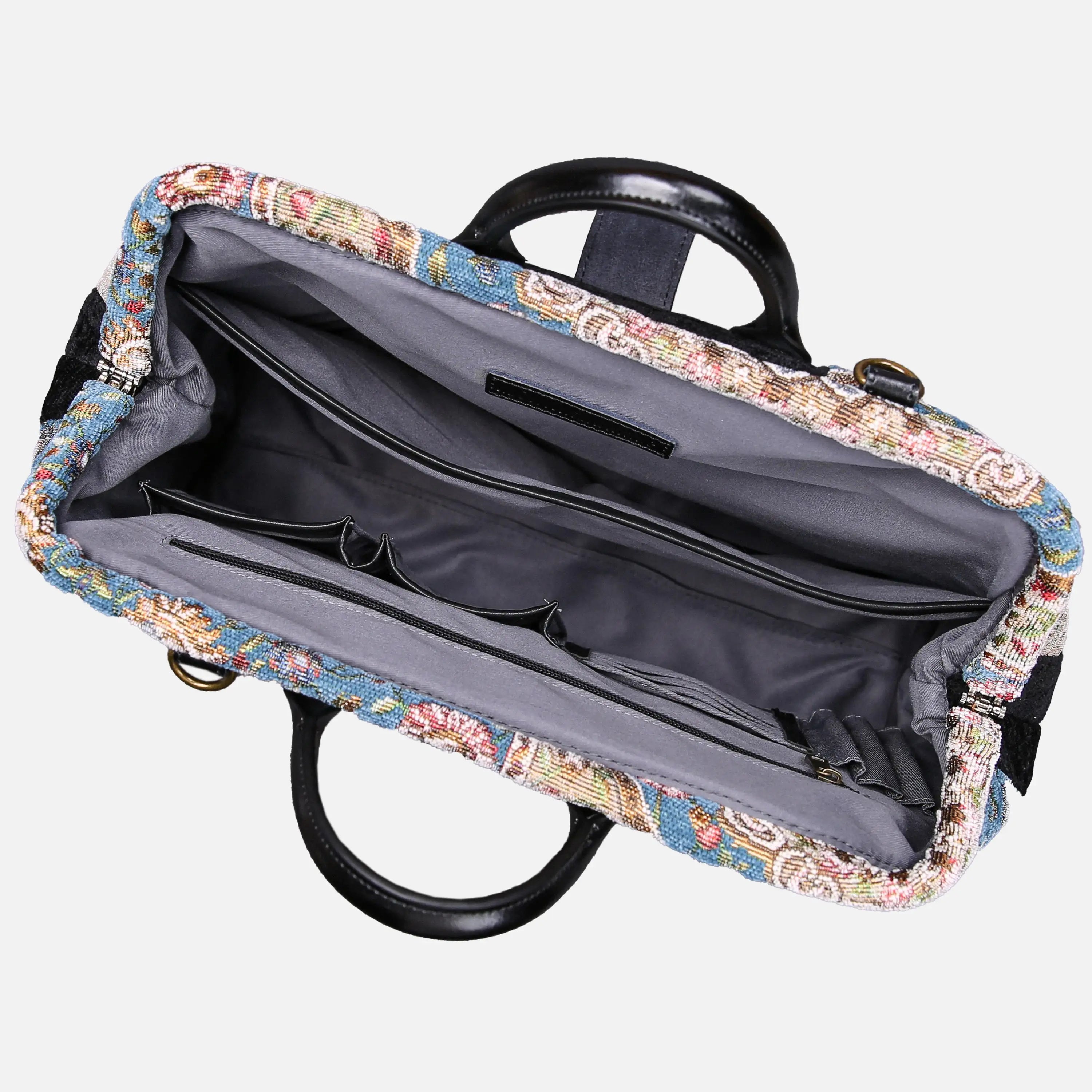 Oriental Blue Laptop Work Bag  of America inside