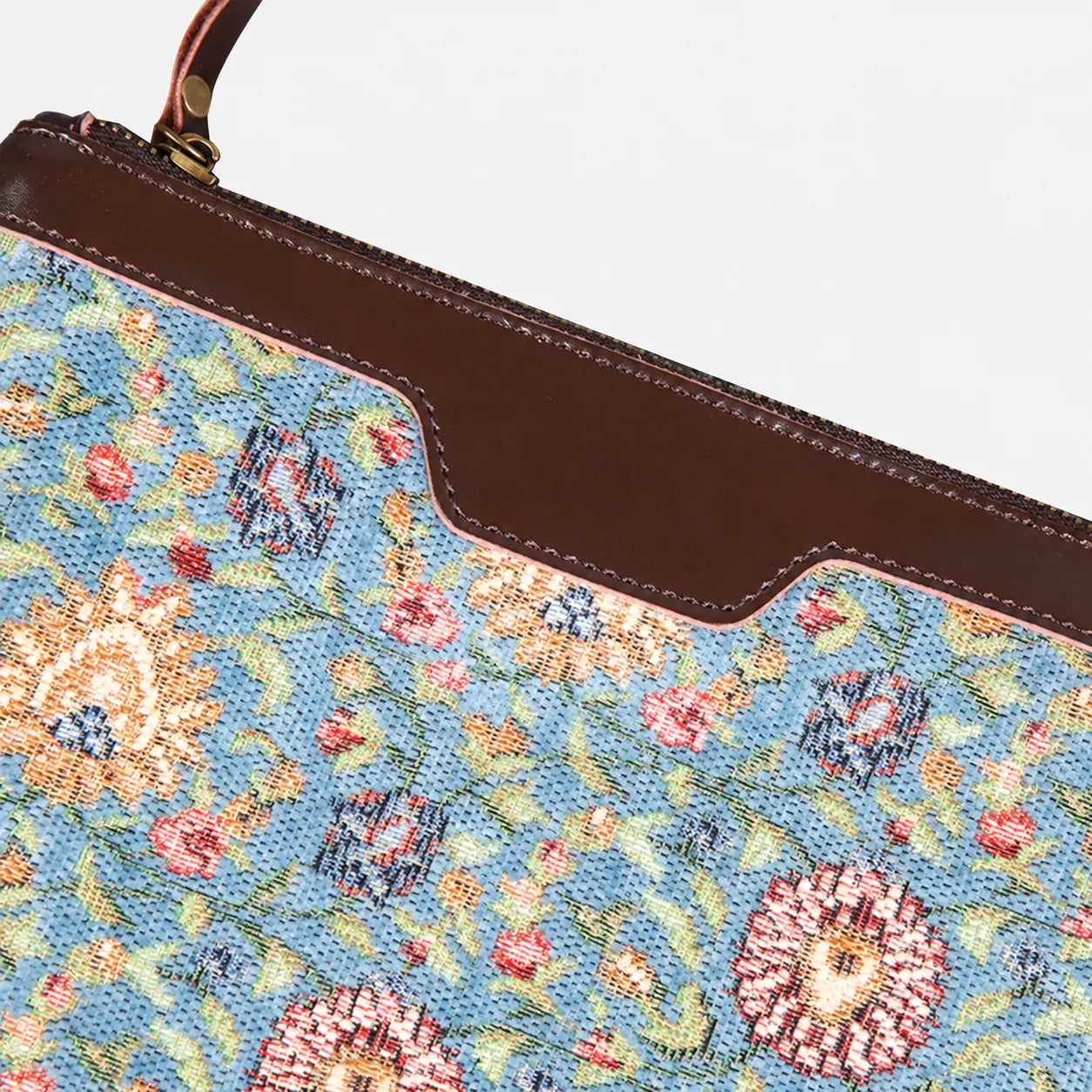 Oriental Blue Wristlet Clutch carpet bag MCW Handmade emboss