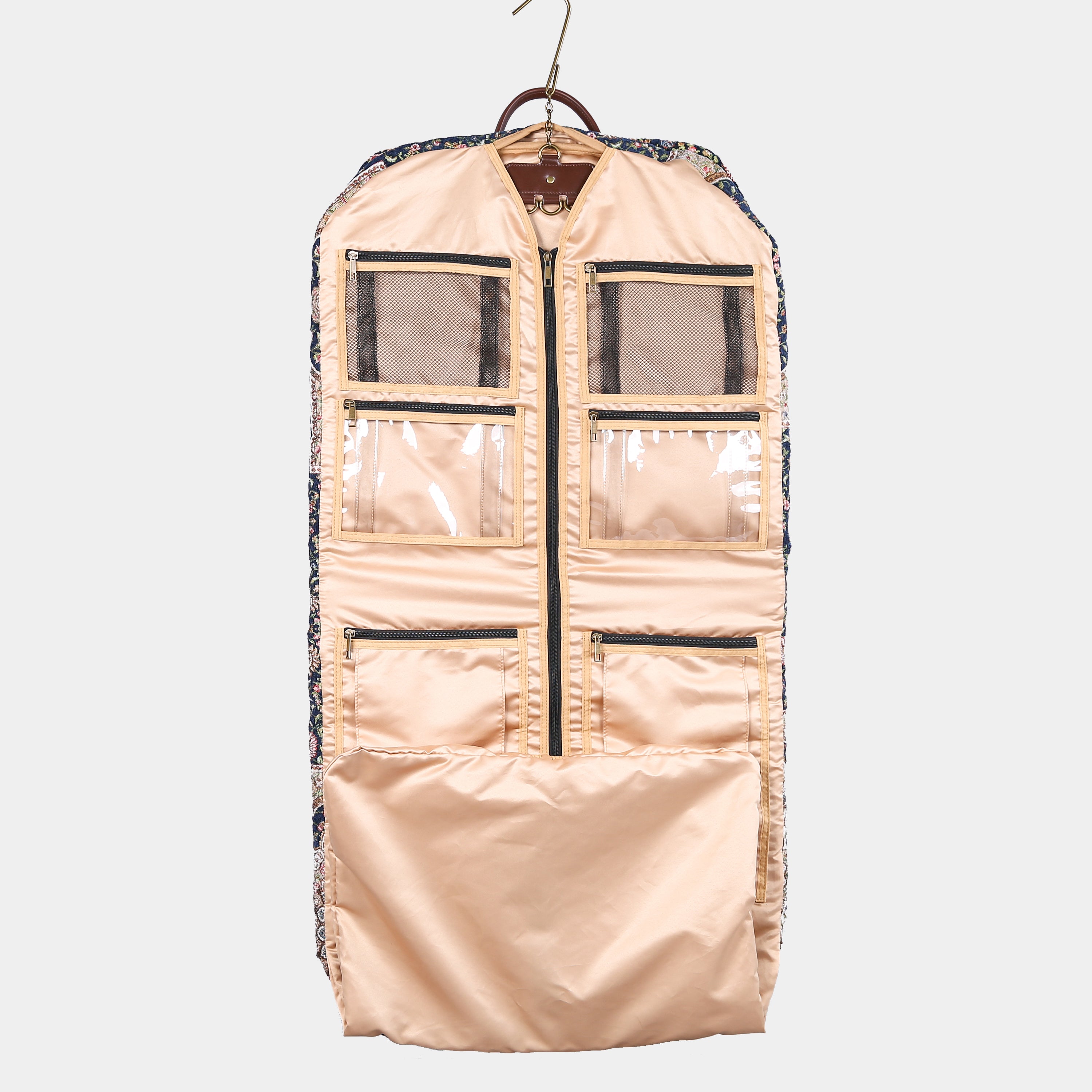 Oriental Navy Carpet Garment Bag carpet bag  of America inside