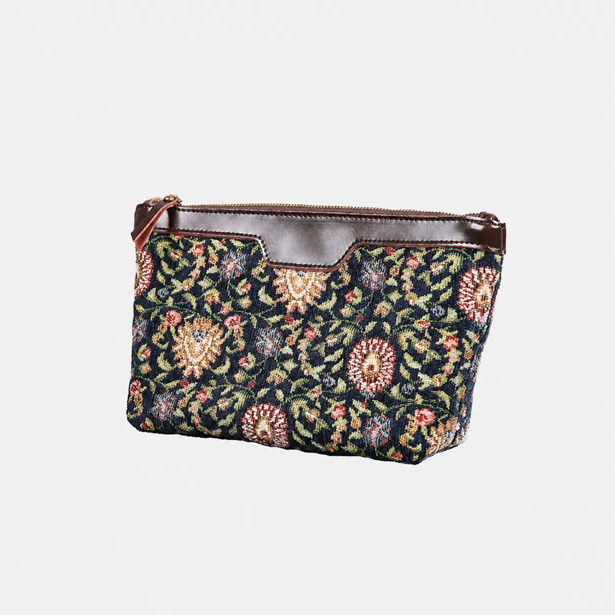 Oriental Navy Carpet Makeup Bag carpet bag MCW Handmade of America front