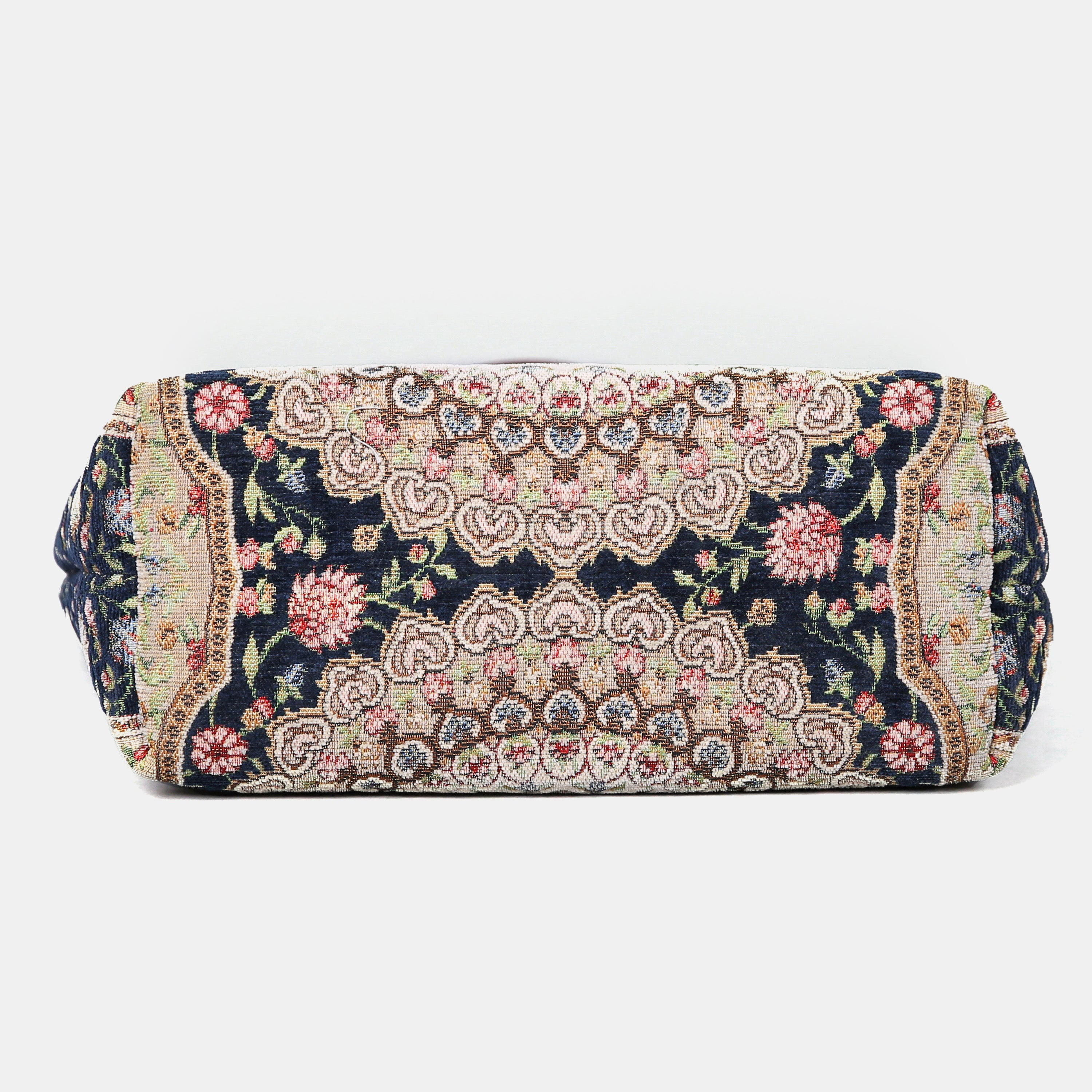 Oriental Navy Carpet Tote Shopper Carpetbag of America bottom