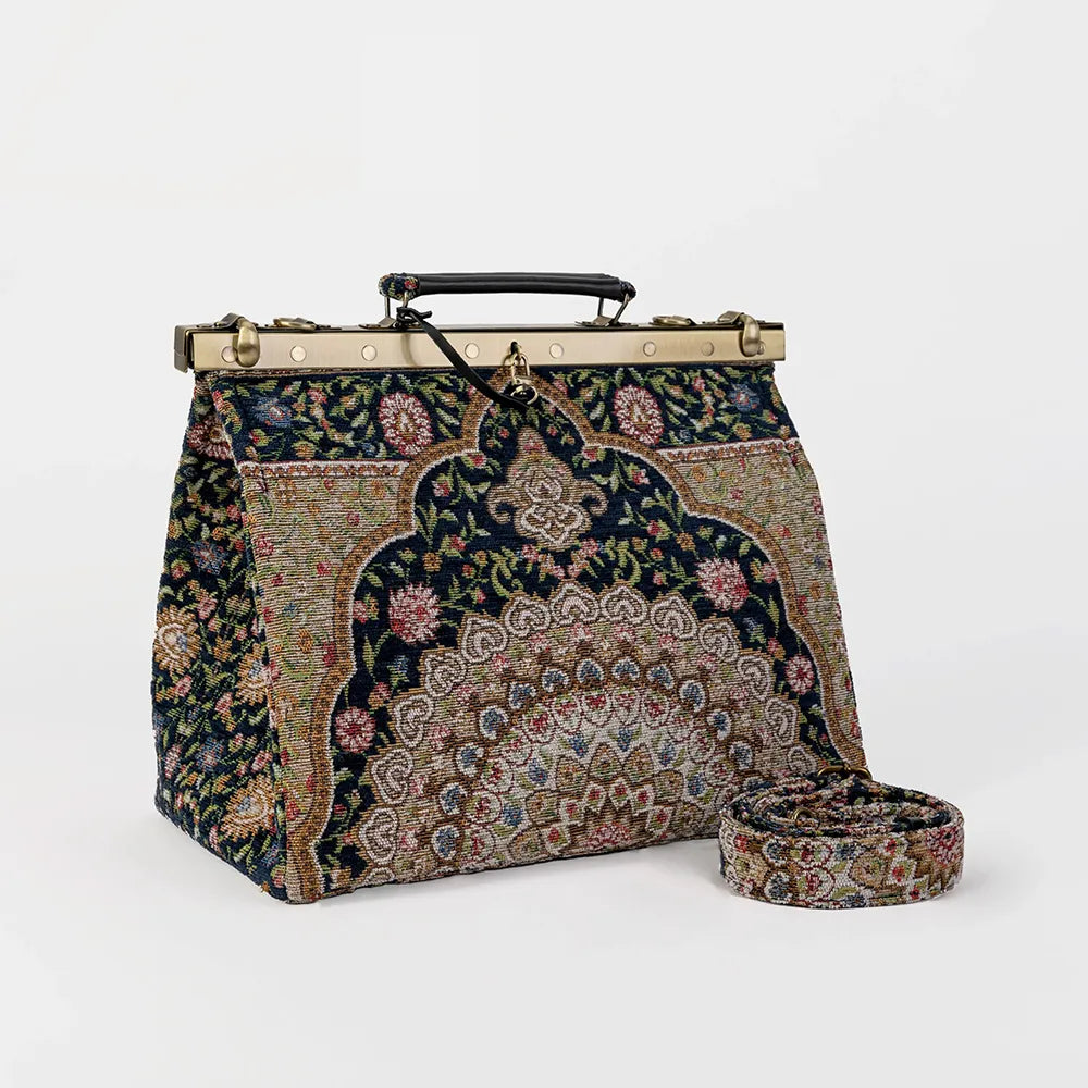 Oriental Navy Celine Carpet Gladstone Bag of America main